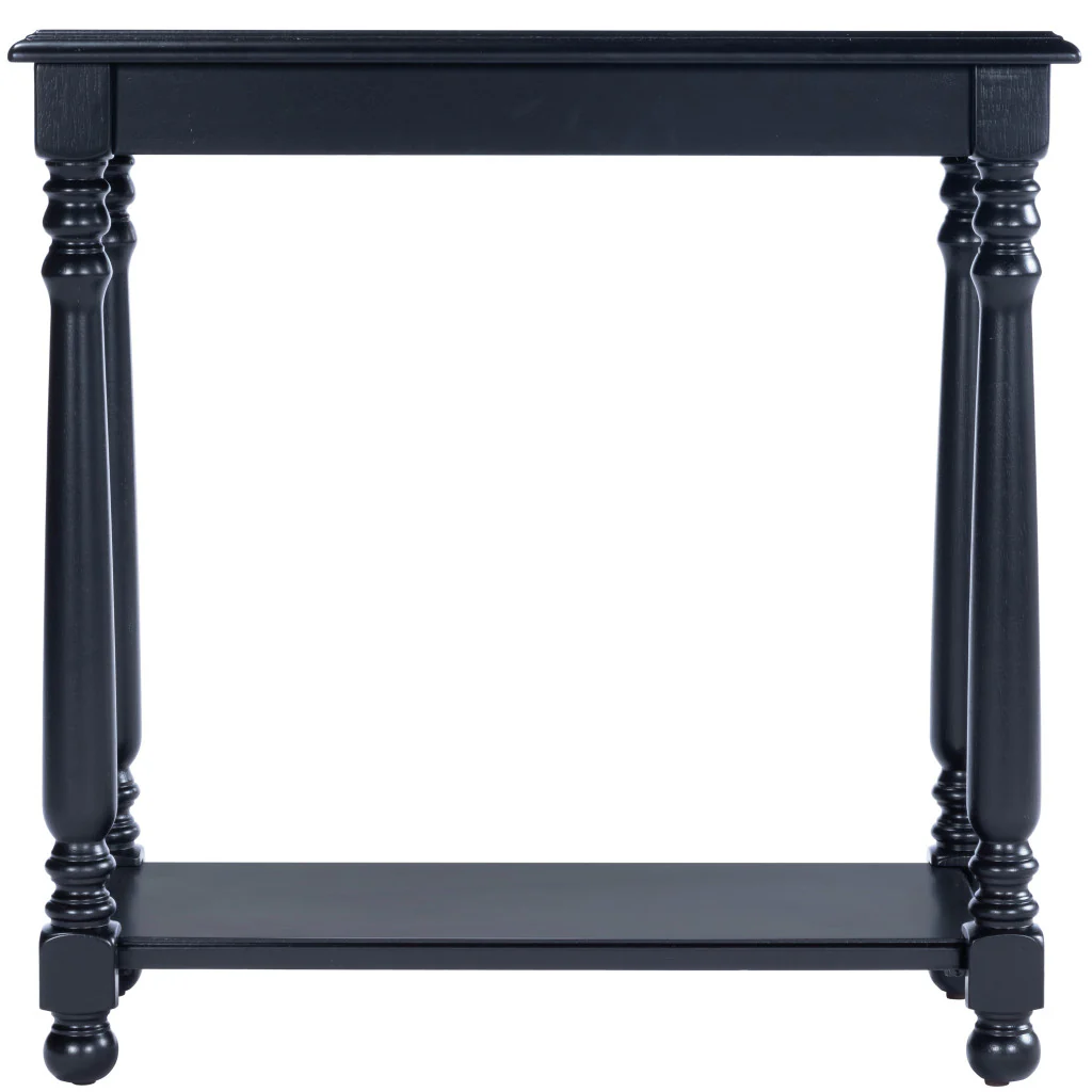 24" Black Manufactured Wood Rectangular End Table With Shelf By Homeroots - Image 6