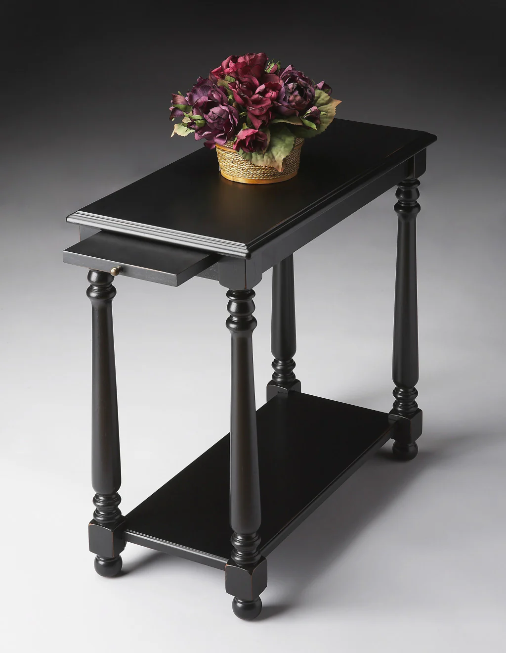 24" Black Manufactured Wood Rectangular End Table With Shelf By Homeroots - Image 8