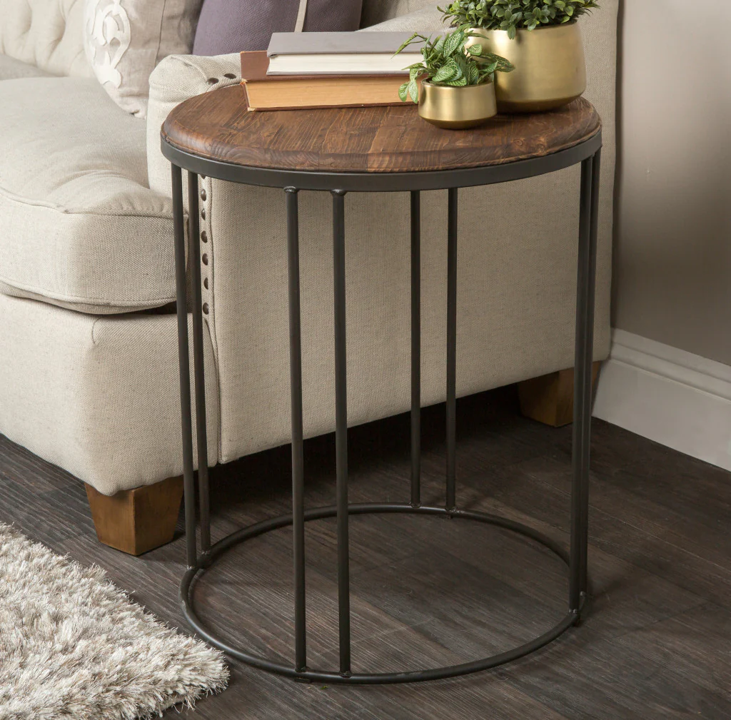 24" Black Solid Wood Round End Table By Homeroots - Image 5