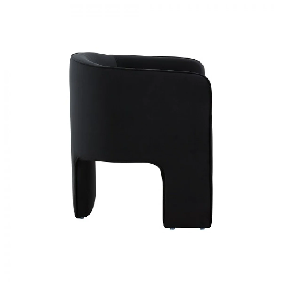 24" Black Velvet Mod Three Leg Arm Chair By Homeroots - Image 2
