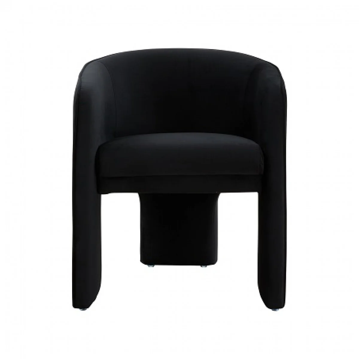 24" Black Velvet Mod Three Leg Arm Chair By Homeroots - Image 3