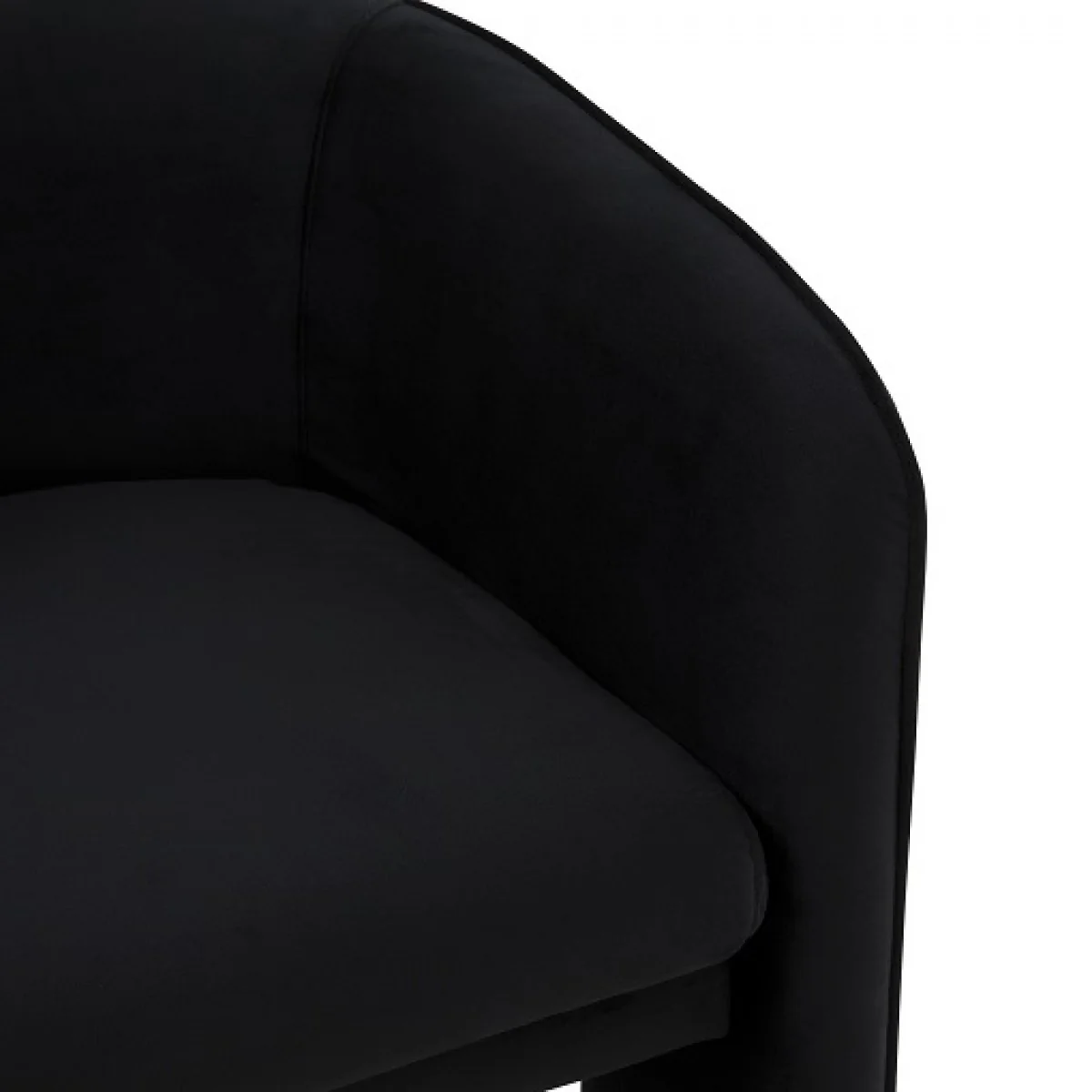 24" Black Velvet Mod Three Leg Arm Chair By Homeroots - Image 5