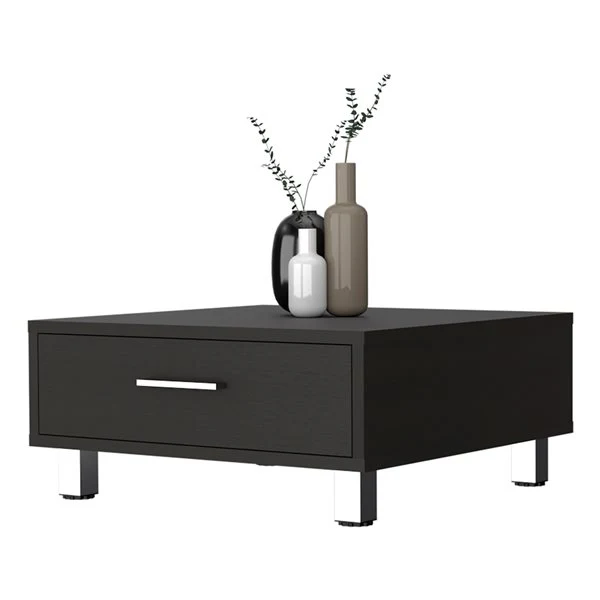 24" Black Wengue Manufactured Wood Rectangular Coffee Table By Homeroots - Image 3