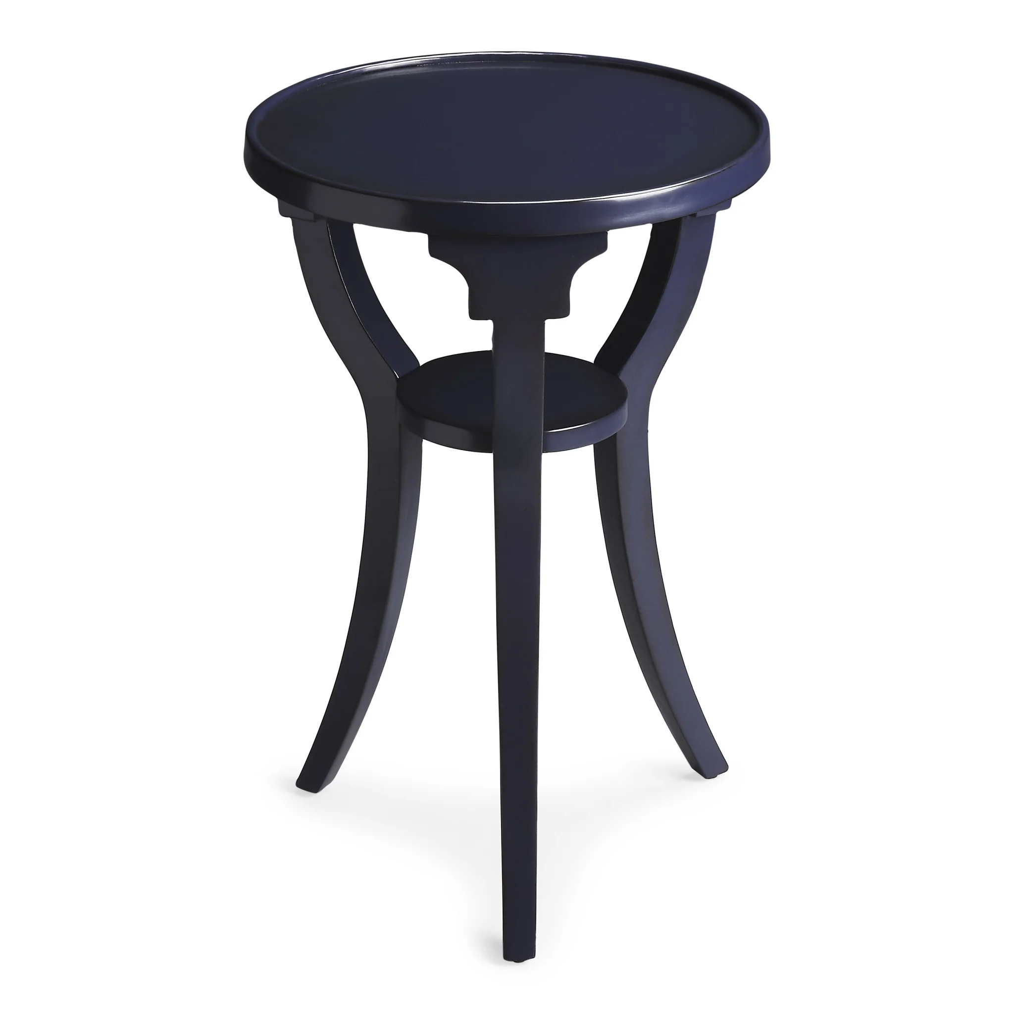 24" Blue Manufactured Wood Round End Table With Shelf By Homeroots - Image 3