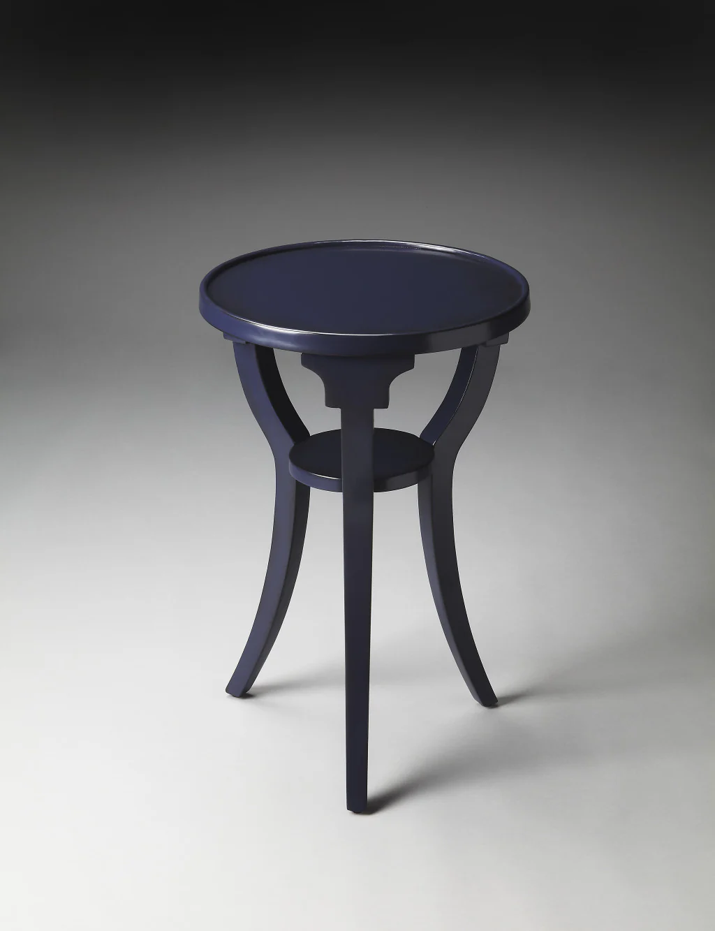 24" Blue Manufactured Wood Round End Table With Shelf By Homeroots - Image 6