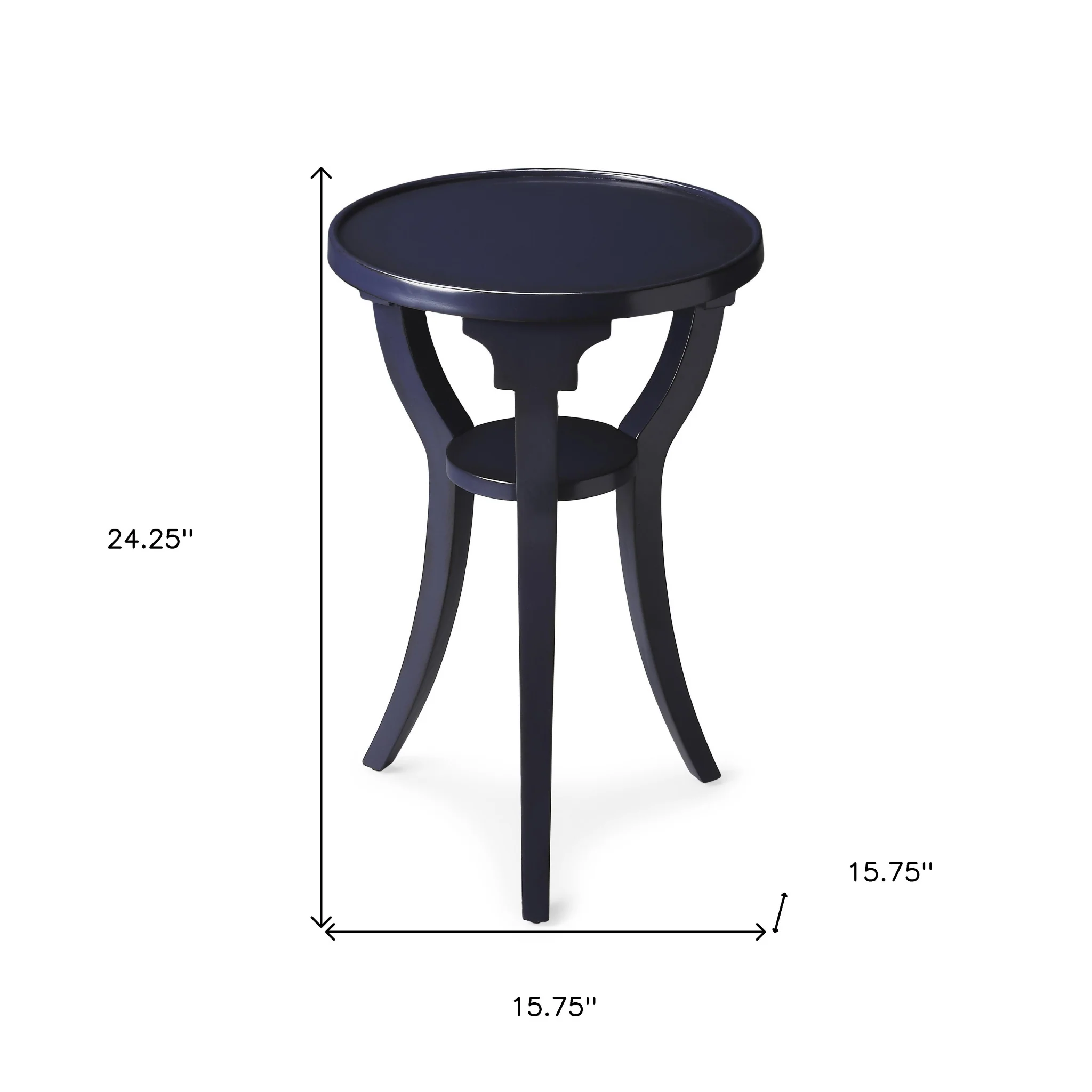 24" Blue Manufactured Wood Round End Table With Shelf By Homeroots - Image 7