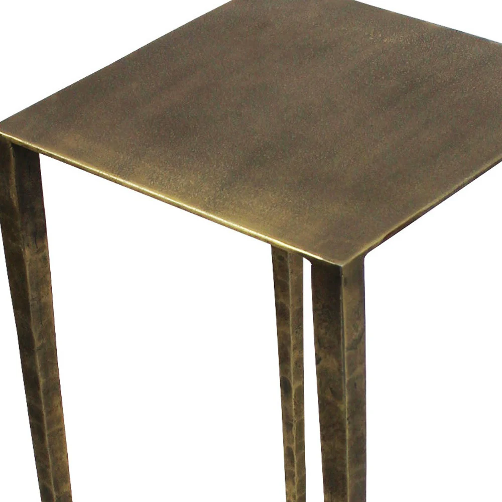 24" Brass Iron Square End Table By Homeroots - Image 4