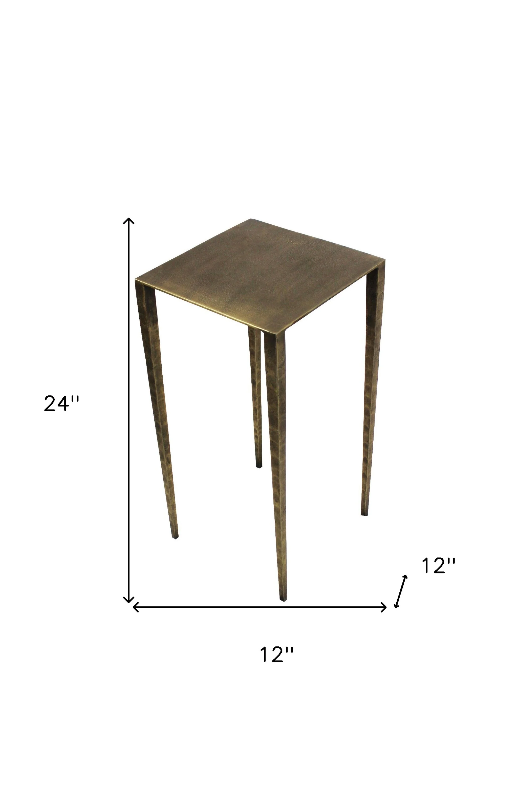 24" Brass Iron Square End Table By Homeroots - Image 5