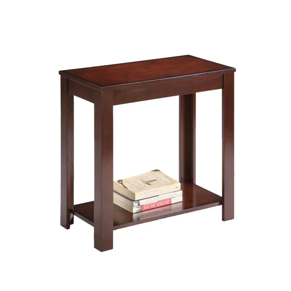 24" Brown End Table With Shelf By Homeroots - Image 2