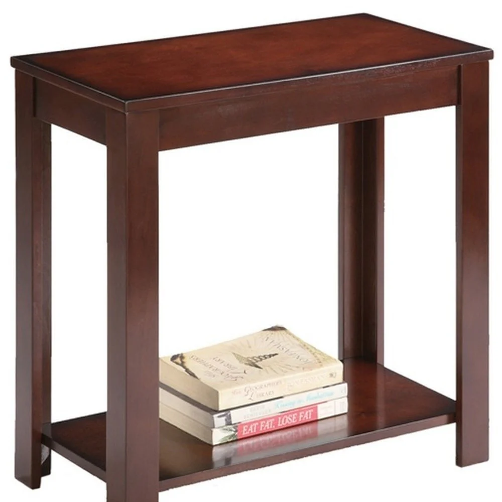 24" Brown End Table With Shelf By Homeroots - Image 4