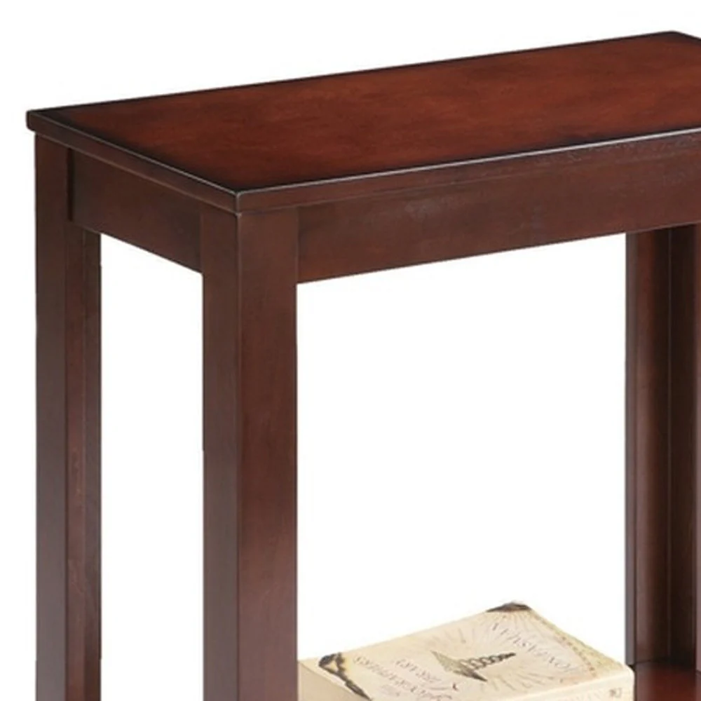 24" Brown End Table With Shelf By Homeroots - Image 5