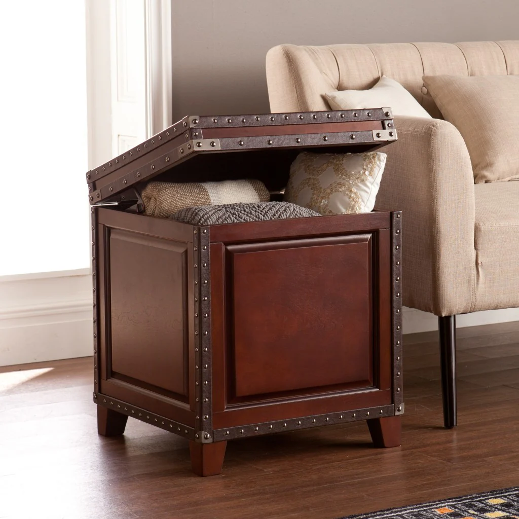 24" Brown Manufactured Wood And Solid Wood Square End Table By Homeroots - Image 2