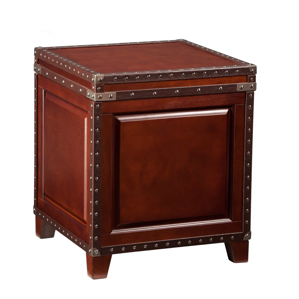 24" Brown Manufactured Wood And Solid Wood Square End Table By Homeroots - Image 3