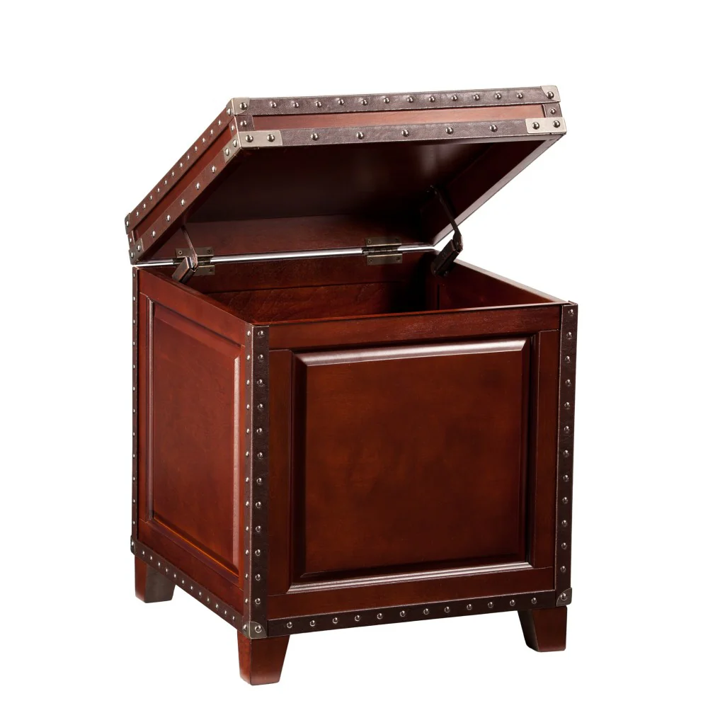 24" Brown Manufactured Wood And Solid Wood Square End Table By Homeroots - Image 5
