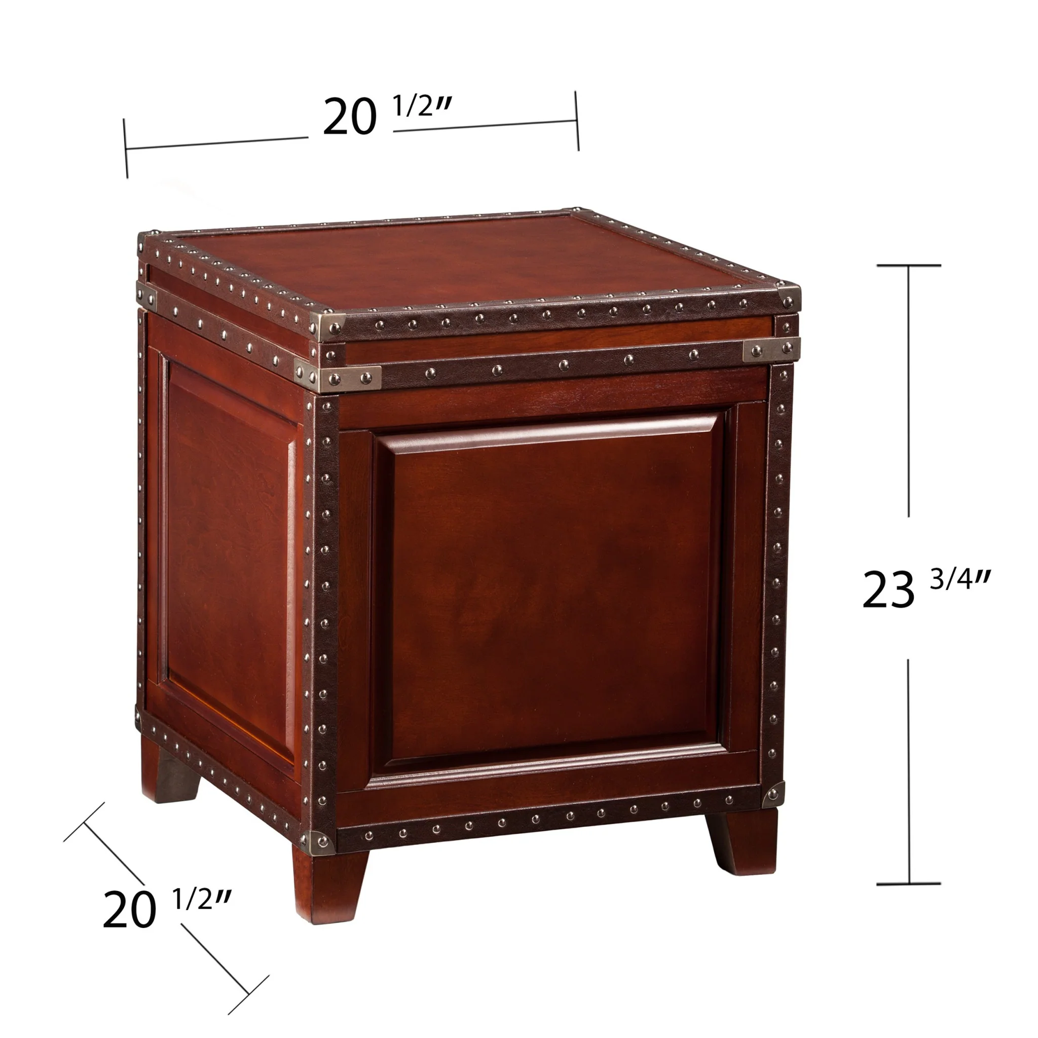 24" Brown Manufactured Wood And Solid Wood Square End Table By Homeroots - Image 6