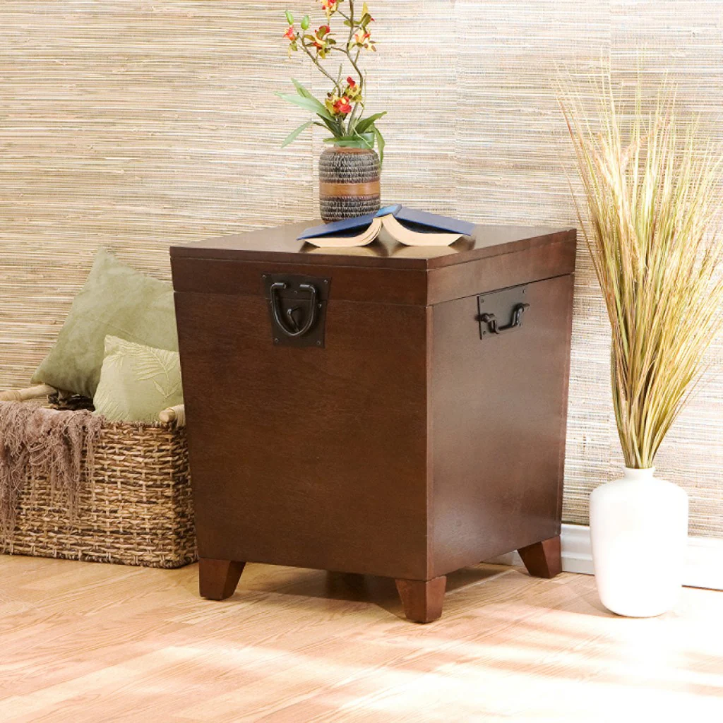 24" Brown Solid Wood And Manufactured Wood Square End Table By Homeroots - Image 3