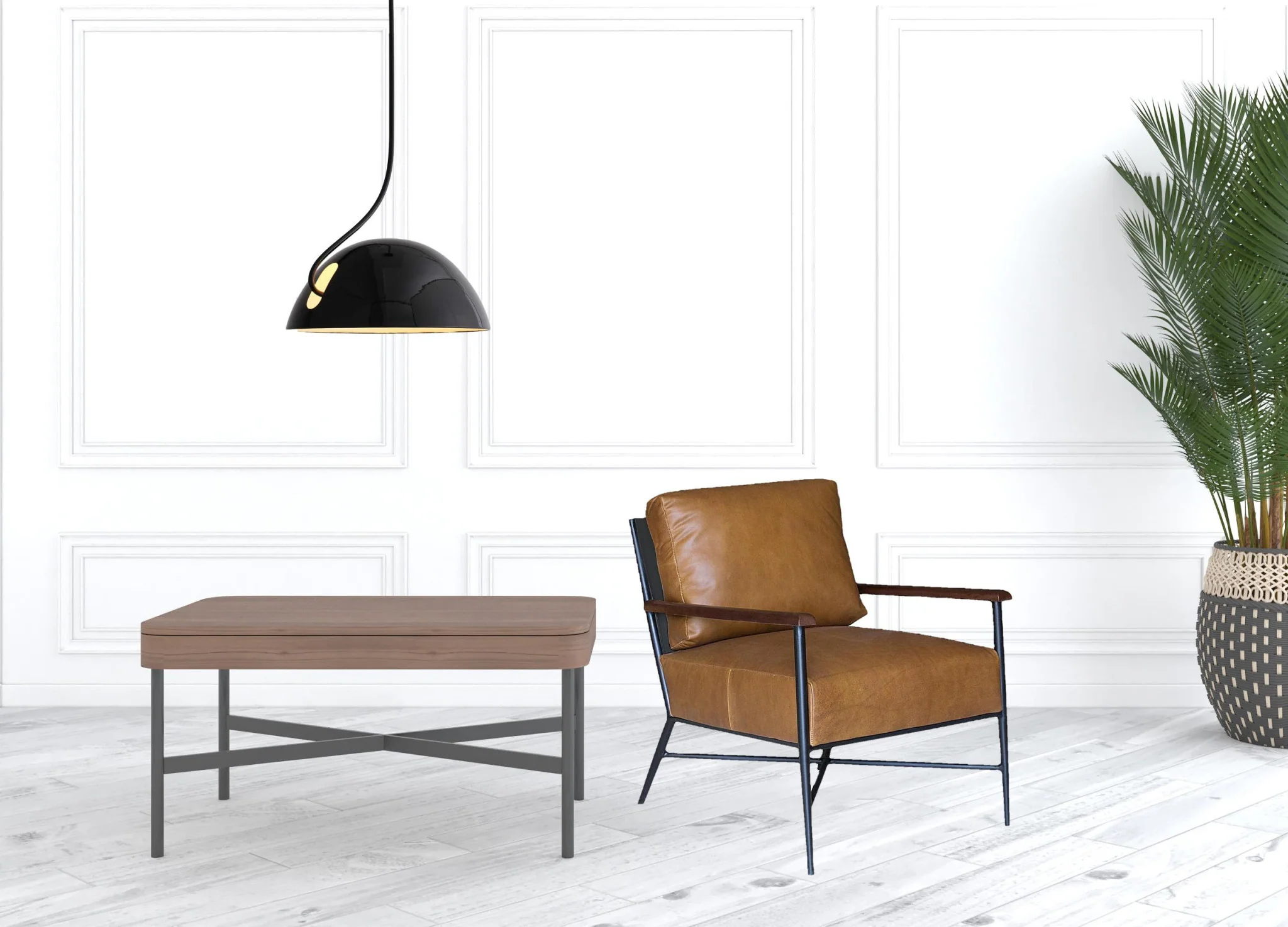 24" Brown Top Grain Leather And Black Solid Color Arm Chair By Homeroots - Image 4