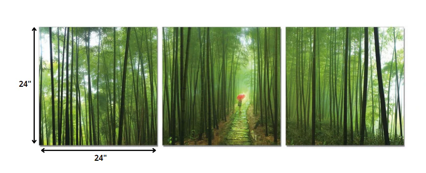 24" Canvas 3 Panels Forest Color Photo By Homeroots - Image 2