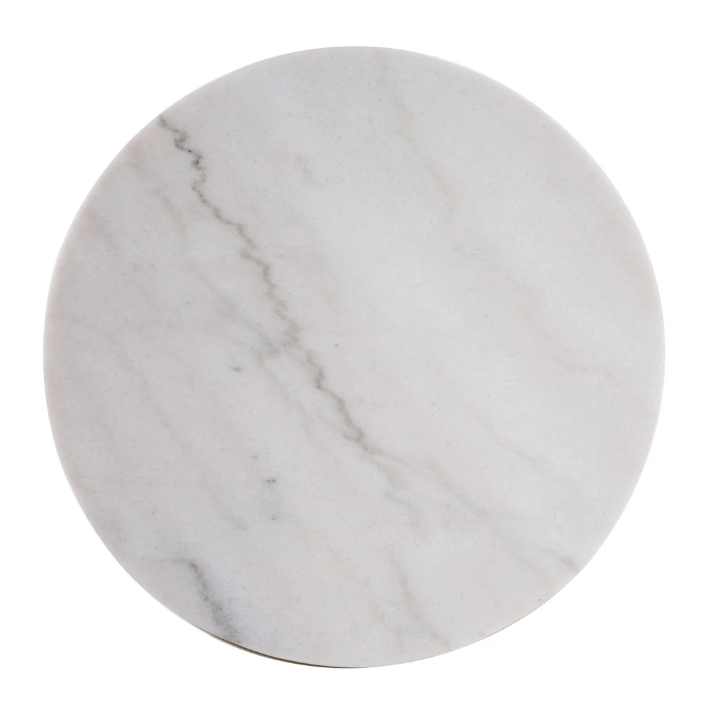 24" Champagne Genuine Marble Look And Iron Rectangular End Table By Homeroots - Image 5