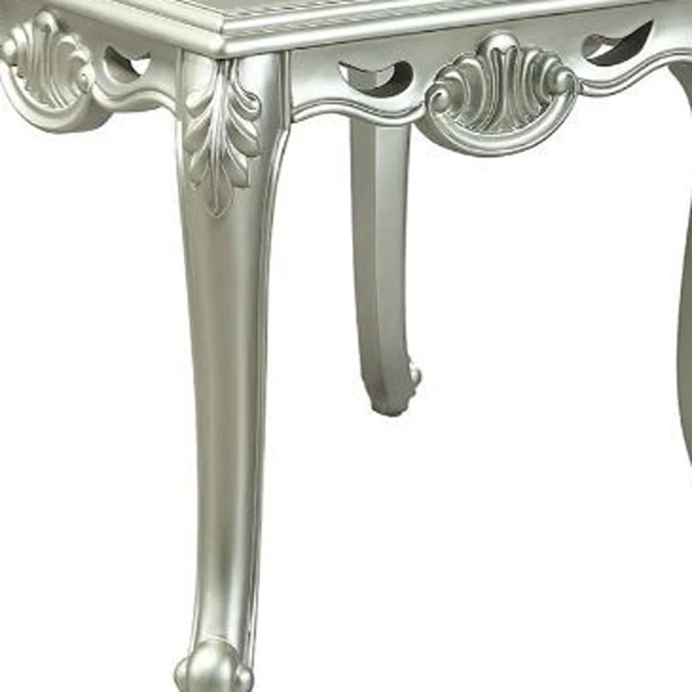 24" Champagne Manufactured Wood Square End Table By Homeroots - Image 4