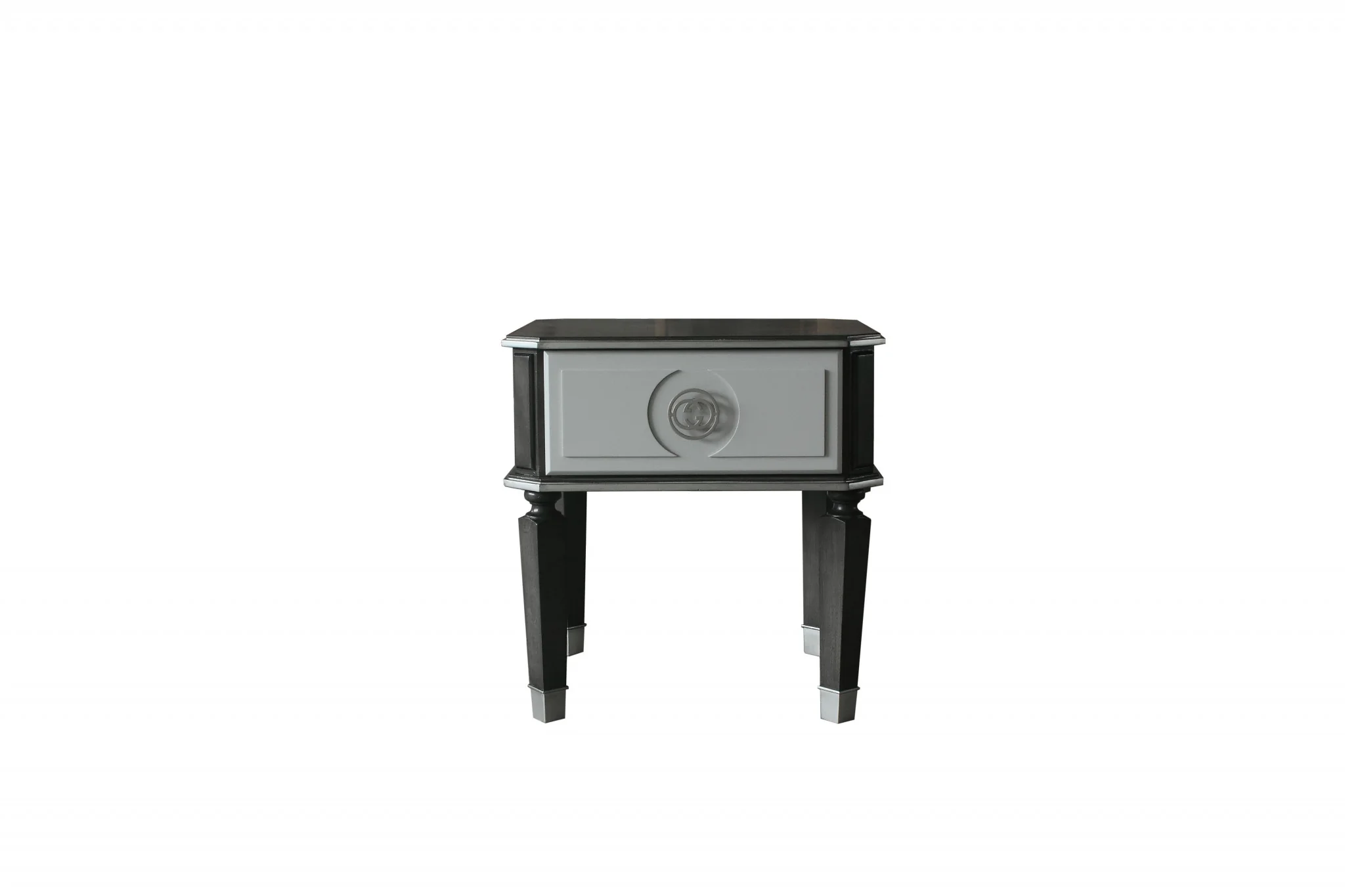 24" Charcoal And Light Gray Manufactured Wood Square End Table By Homeroots - Image 2