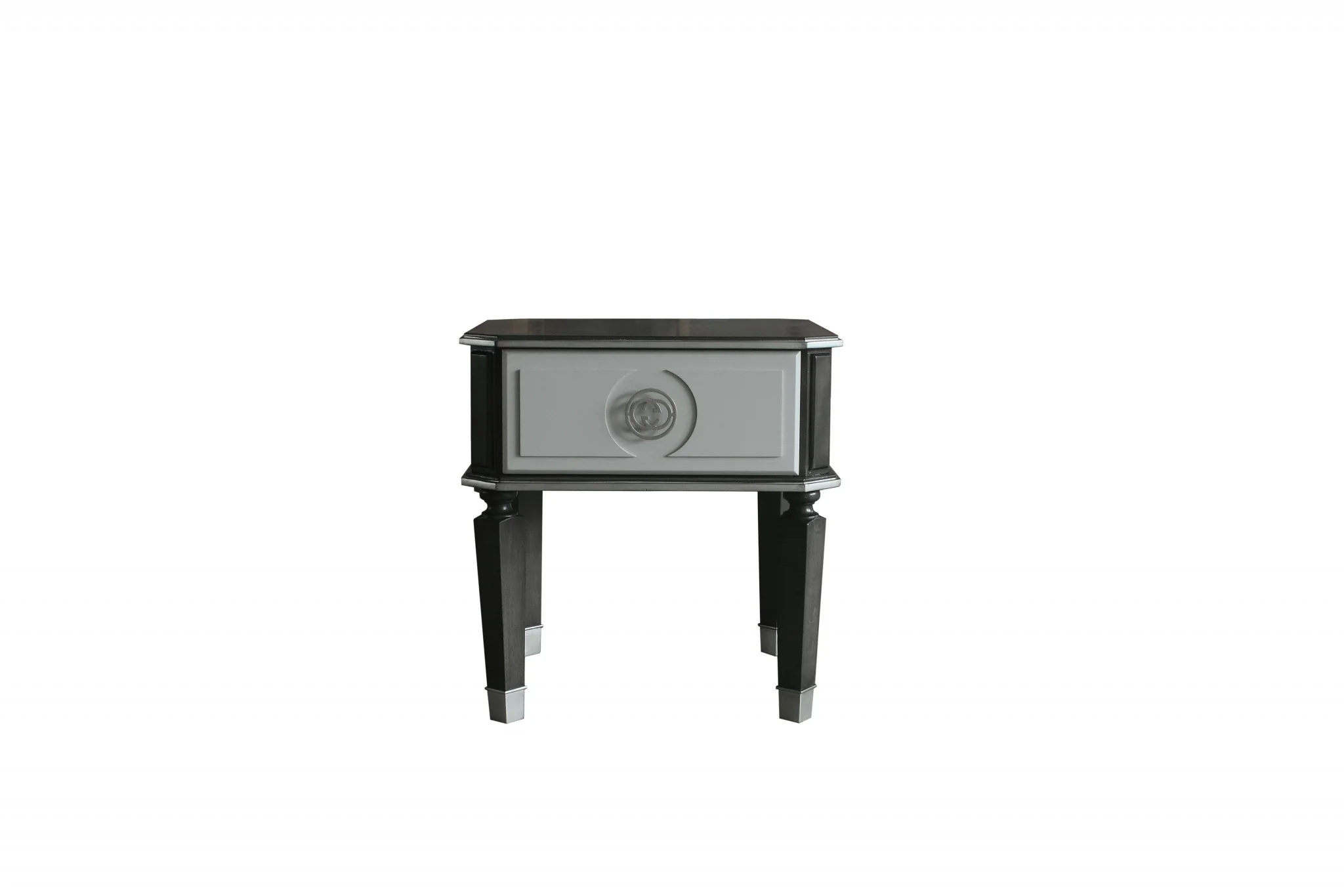 24" Charcoal And Light Gray Manufactured Wood Square End Table By Homeroots - Image 3