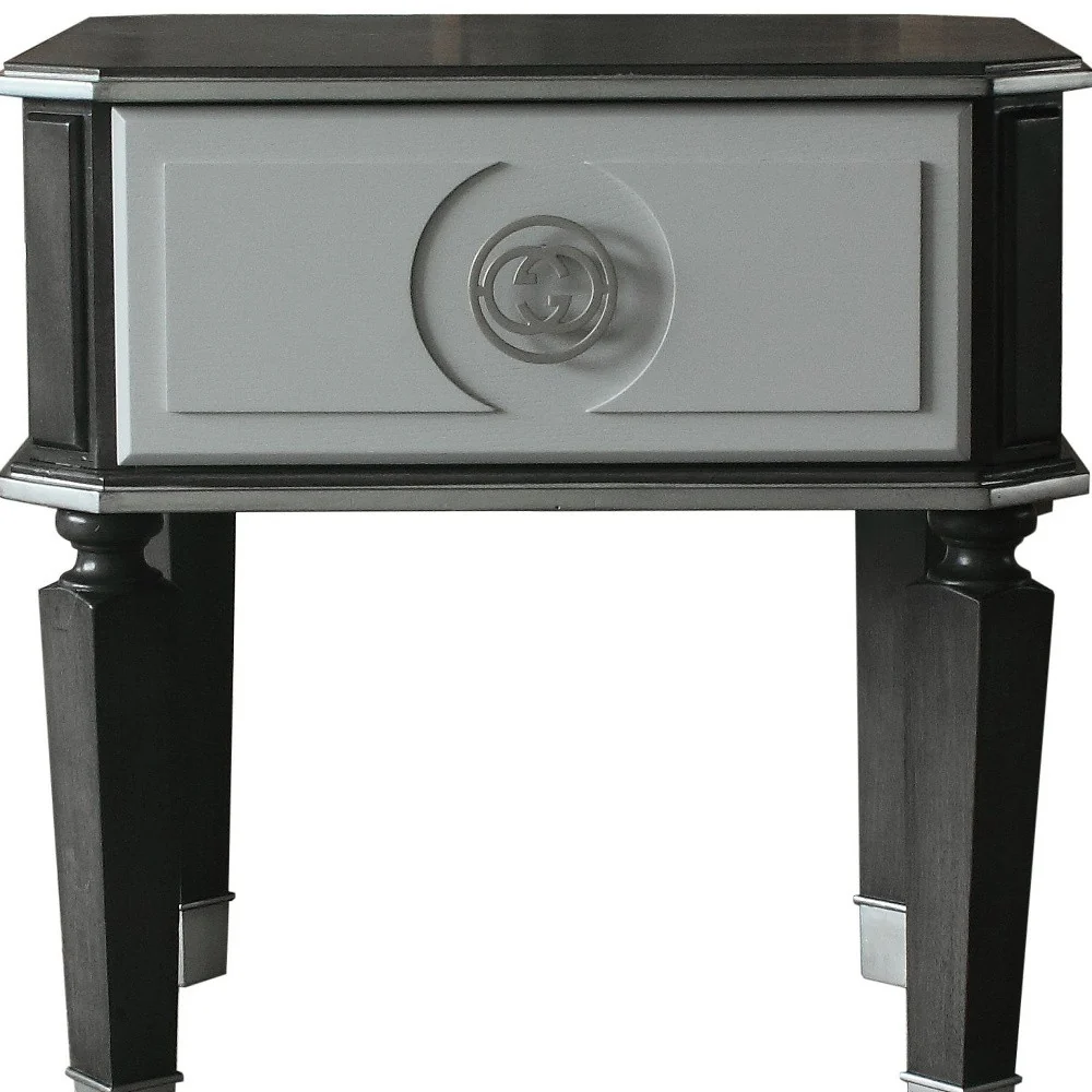 24" Charcoal And Light Gray Manufactured Wood Square End Table By Homeroots - Image 4