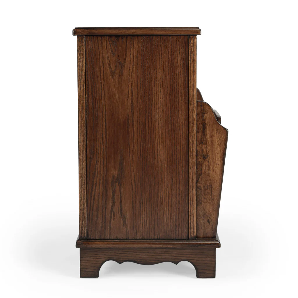 24" Cherry Brown End Table With Drawers And Magazine Rack By Homeroots - Image 6