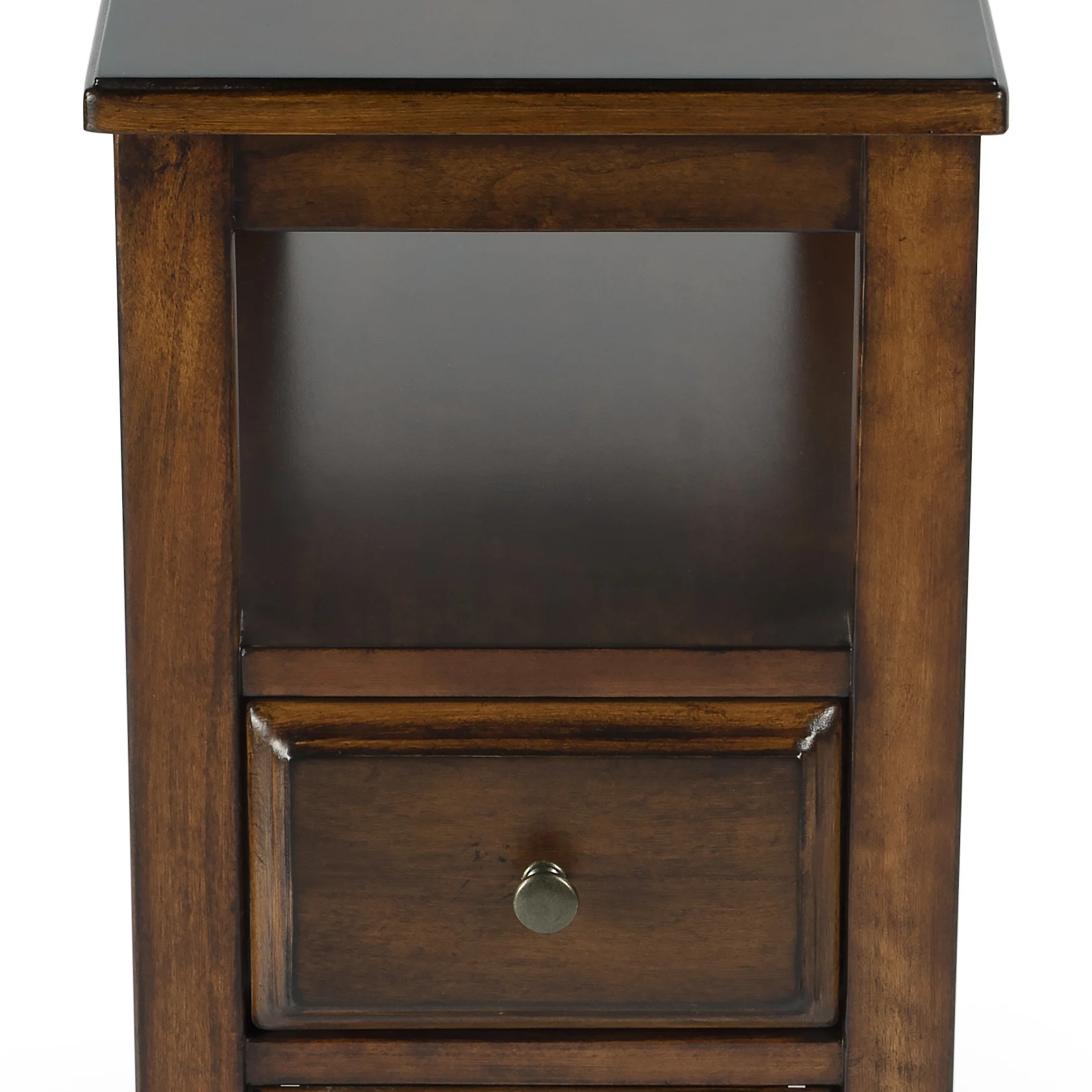 24" Cherry Brown Narrow End Table With Two Drawers And Shelf By Homeroots - Image 7