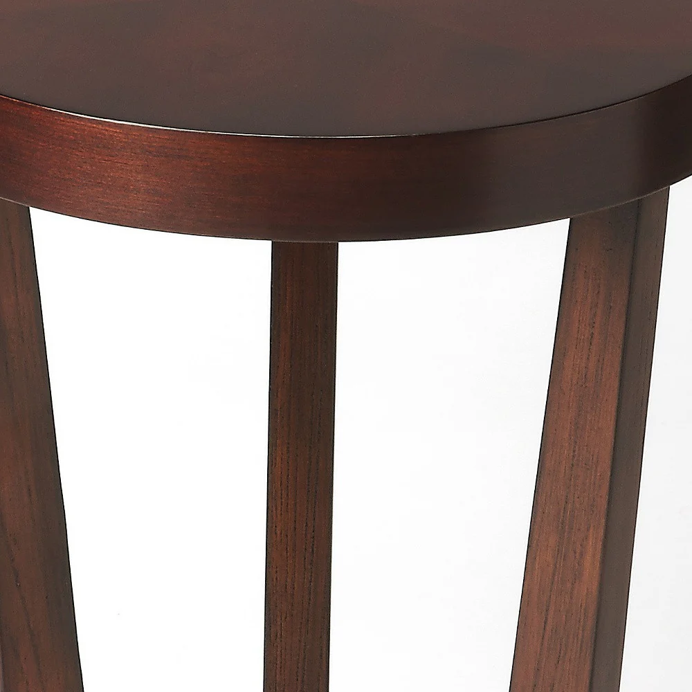 24" Cherry Manufactured Wood Round End Table By Homeroots - Image 3