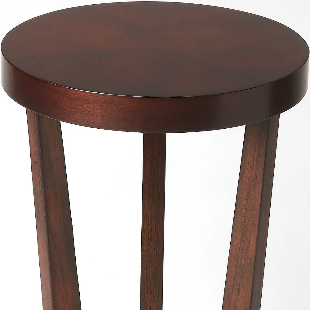 24" Cherry Manufactured Wood Round End Table By Homeroots - Image 4