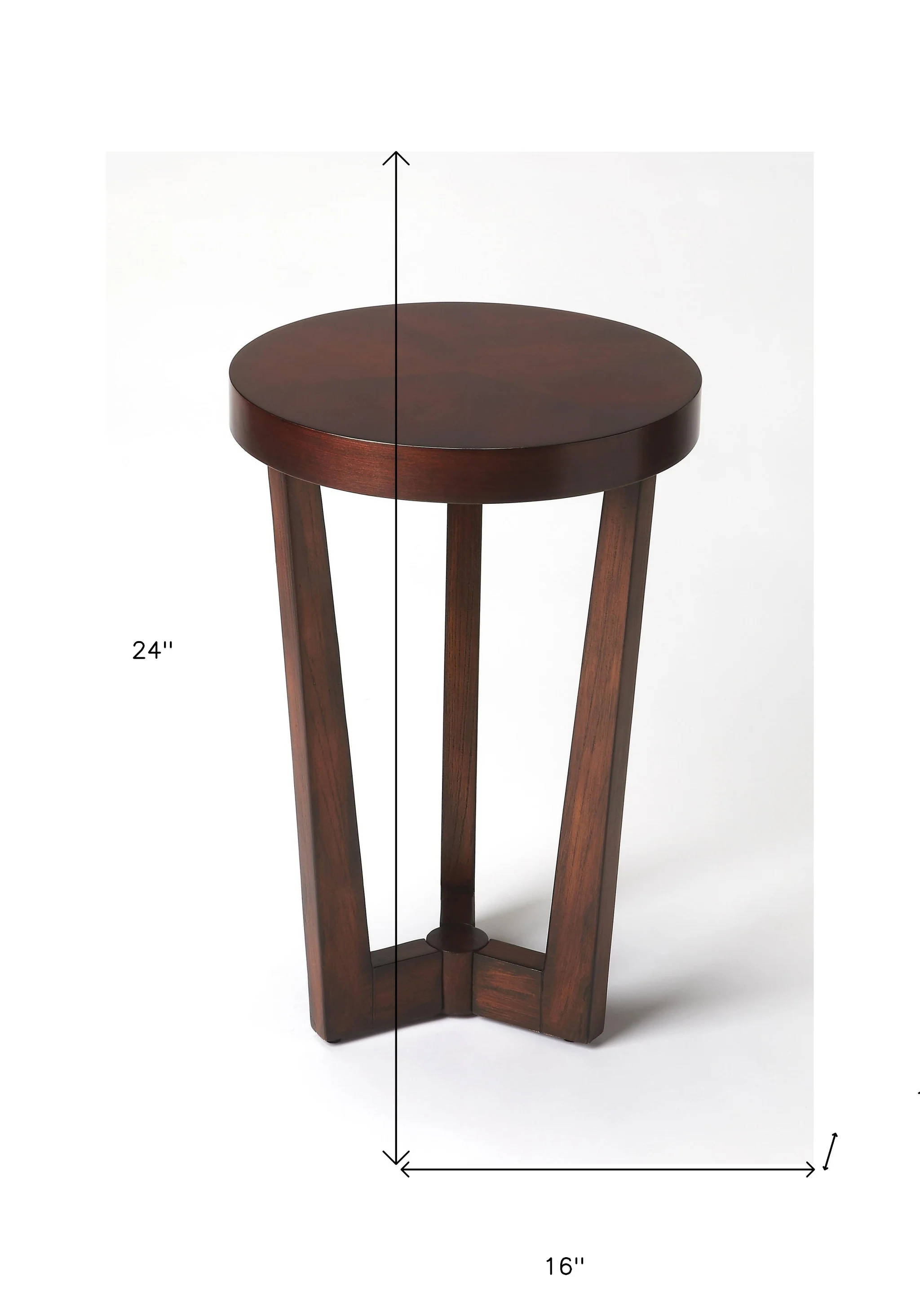 24" Cherry Manufactured Wood Round End Table By Homeroots - Image 5