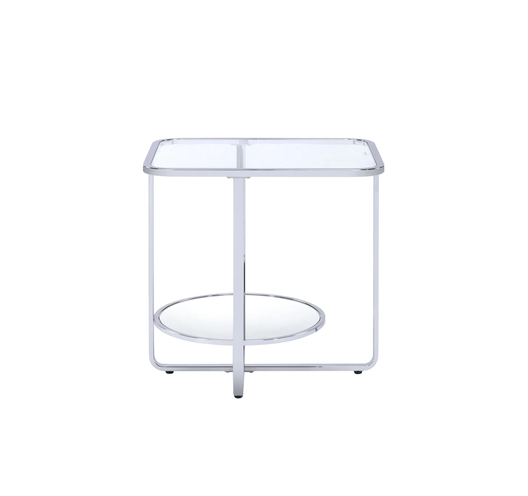 24" Chrome And Clear Glass Rectangular End Table By Homeroots - Image 2