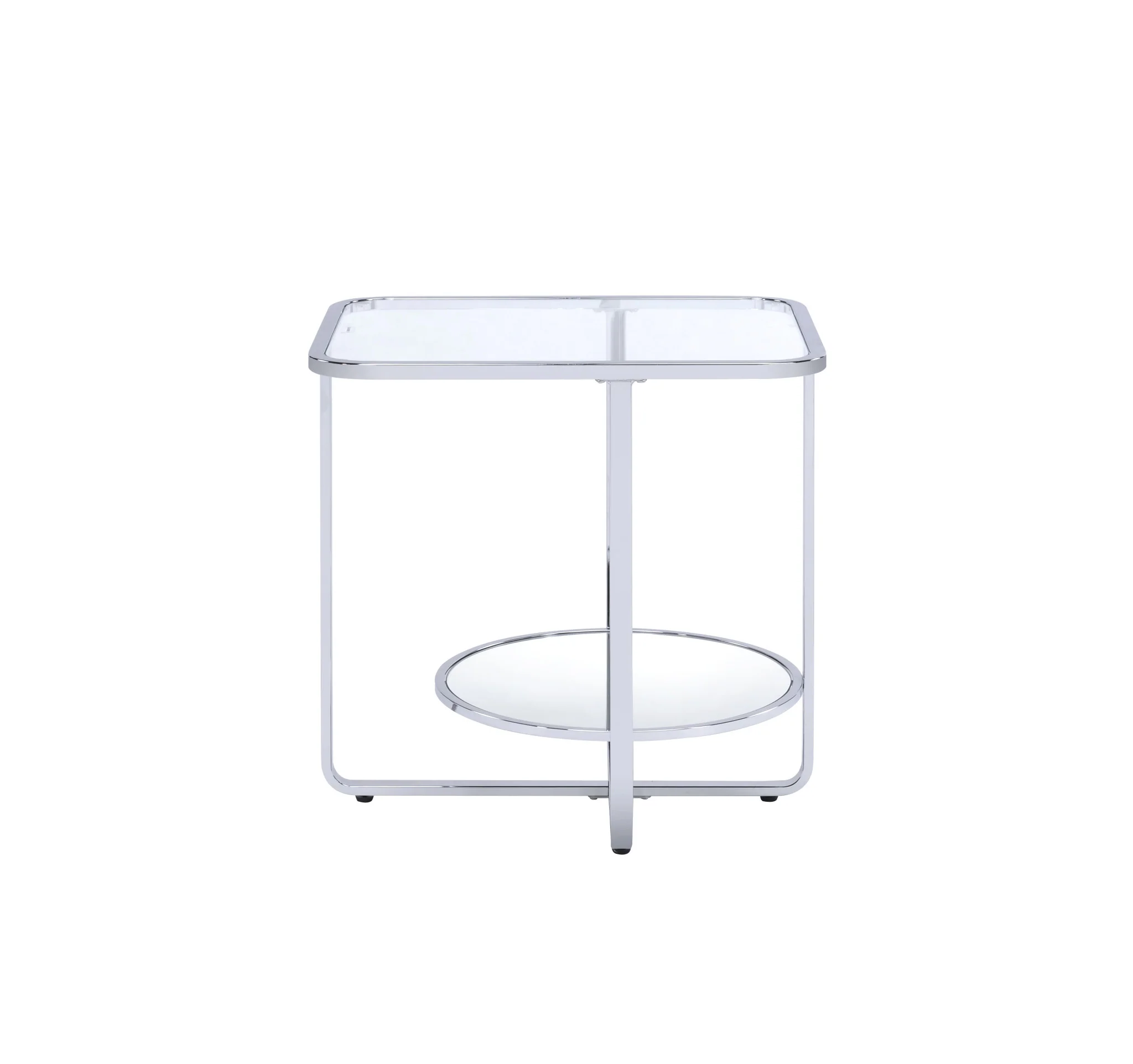 24" Chrome And Clear Glass Rectangular End Table By Homeroots - Image 3