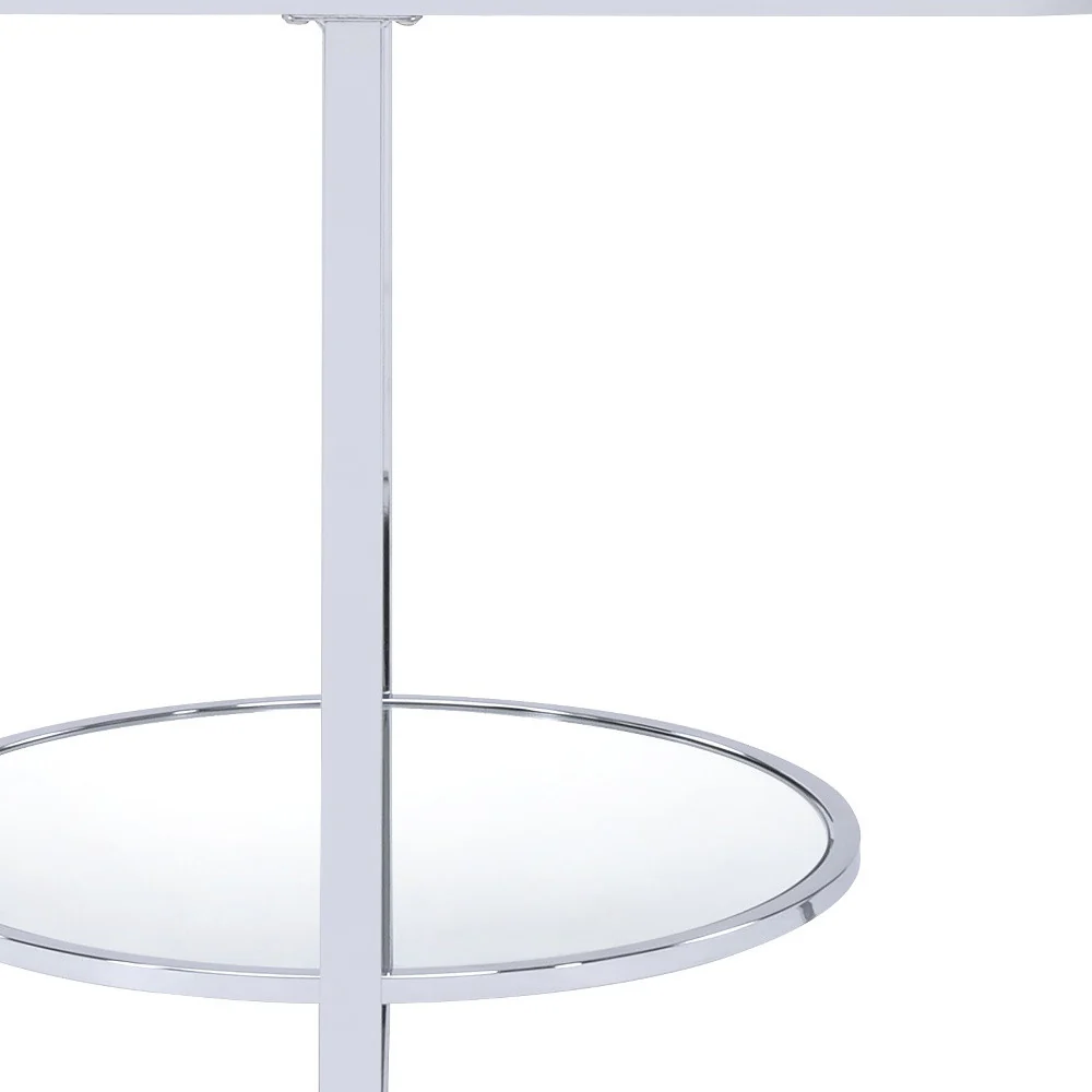 24" Chrome And Clear Glass Rectangular End Table By Homeroots - Image 5