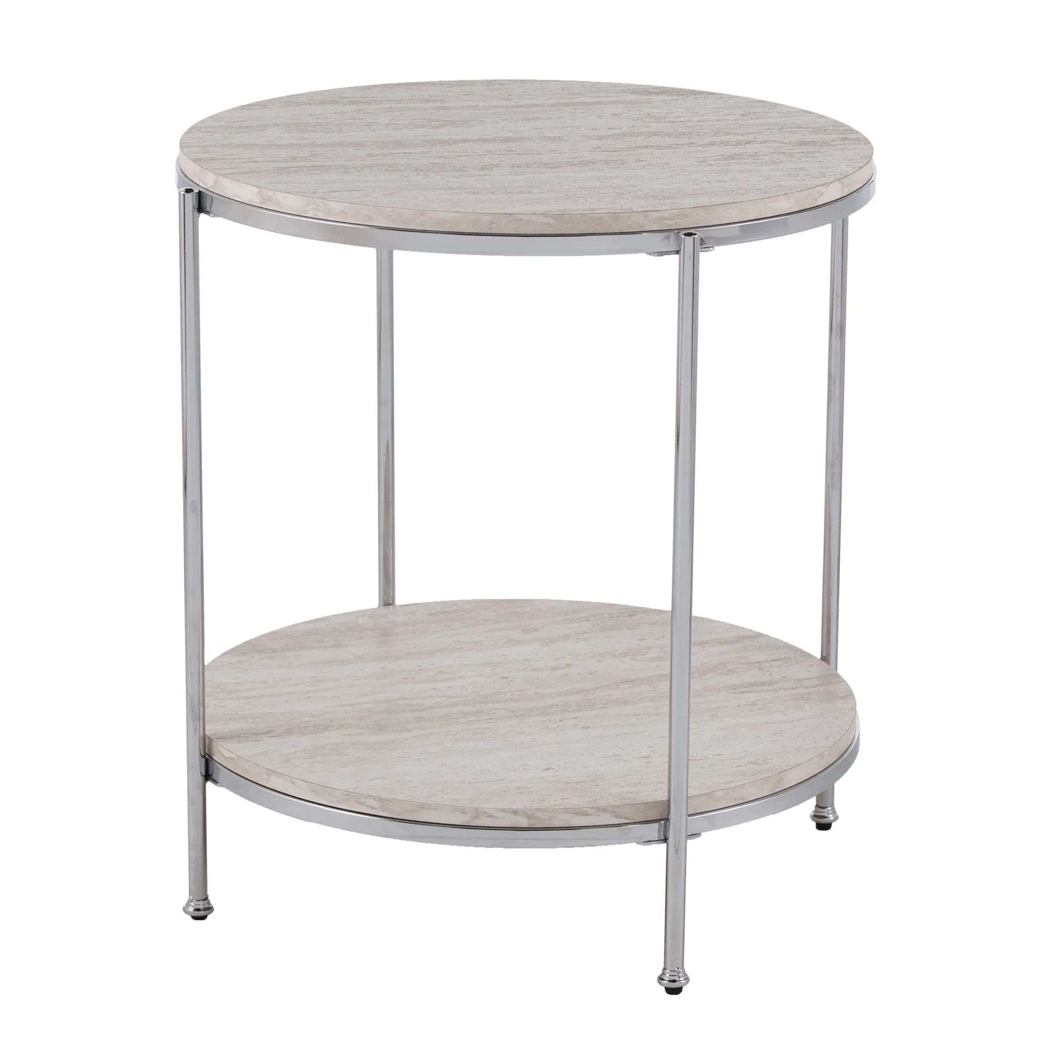 24" Chrome Manufactured Wood And Iron Rectangular End Table With Shelf By Homeroots - Image 7