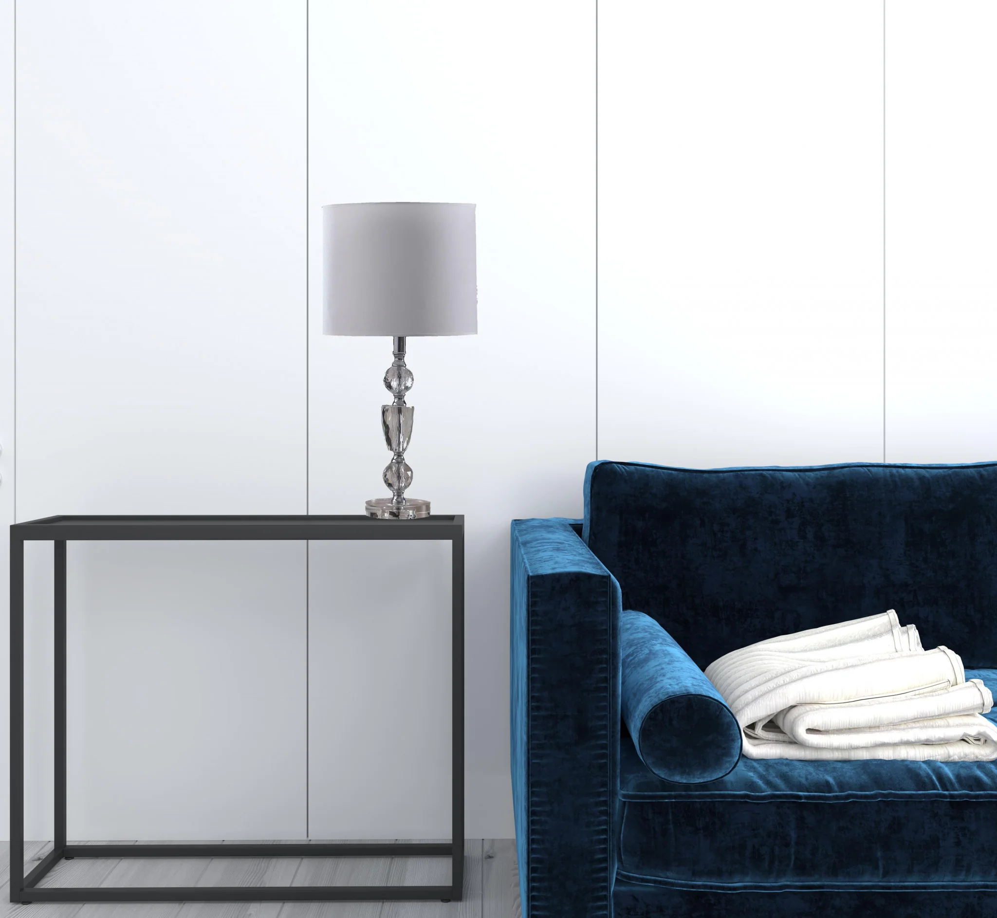 24" Clear Cut Faux Crystal Glam Table Lamp With White Classic Drum Shade By Homeroots - Image 5