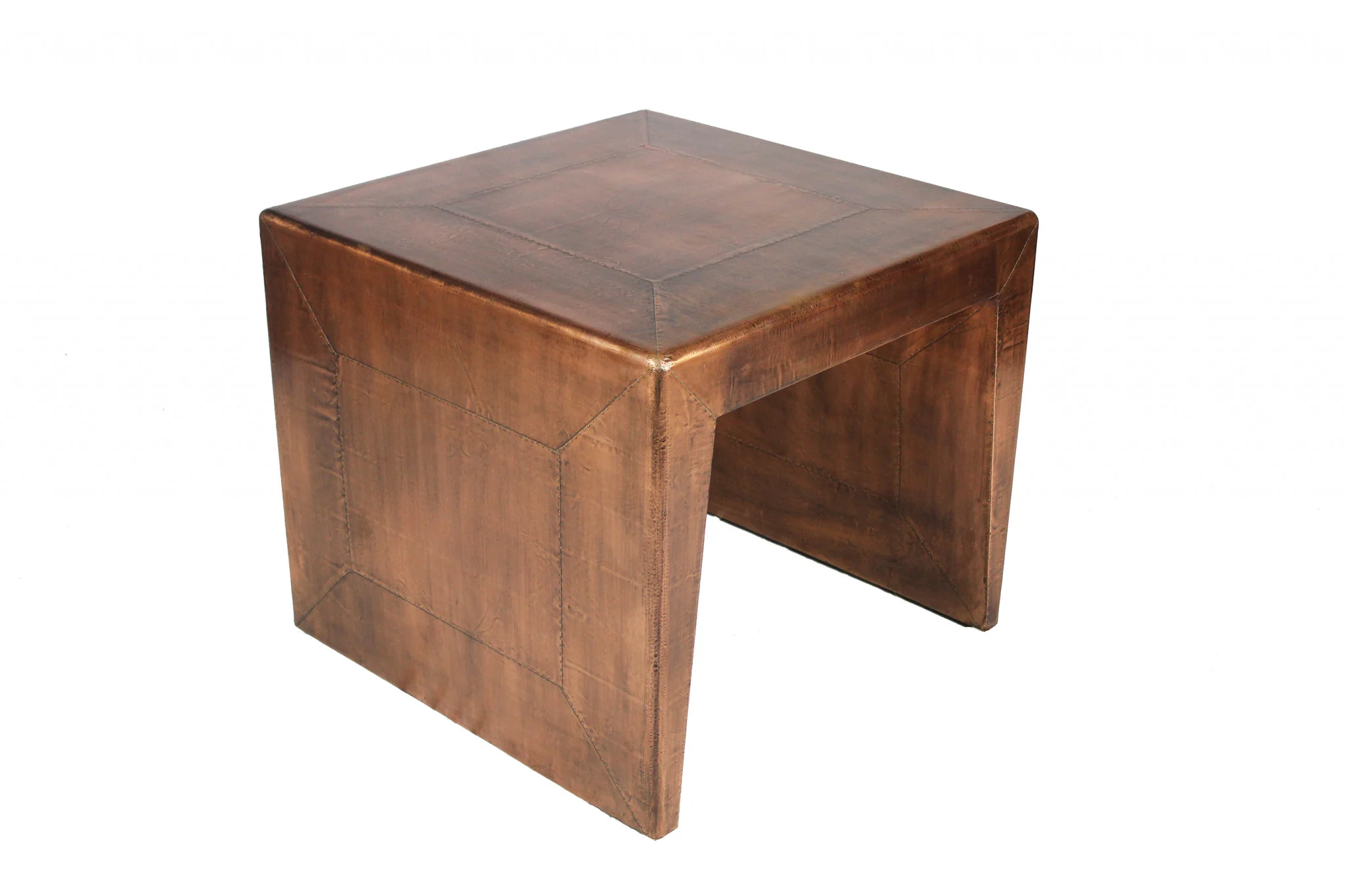 24" Copper Rustic Solid Wood Square End Table By Homeroots - Image 3