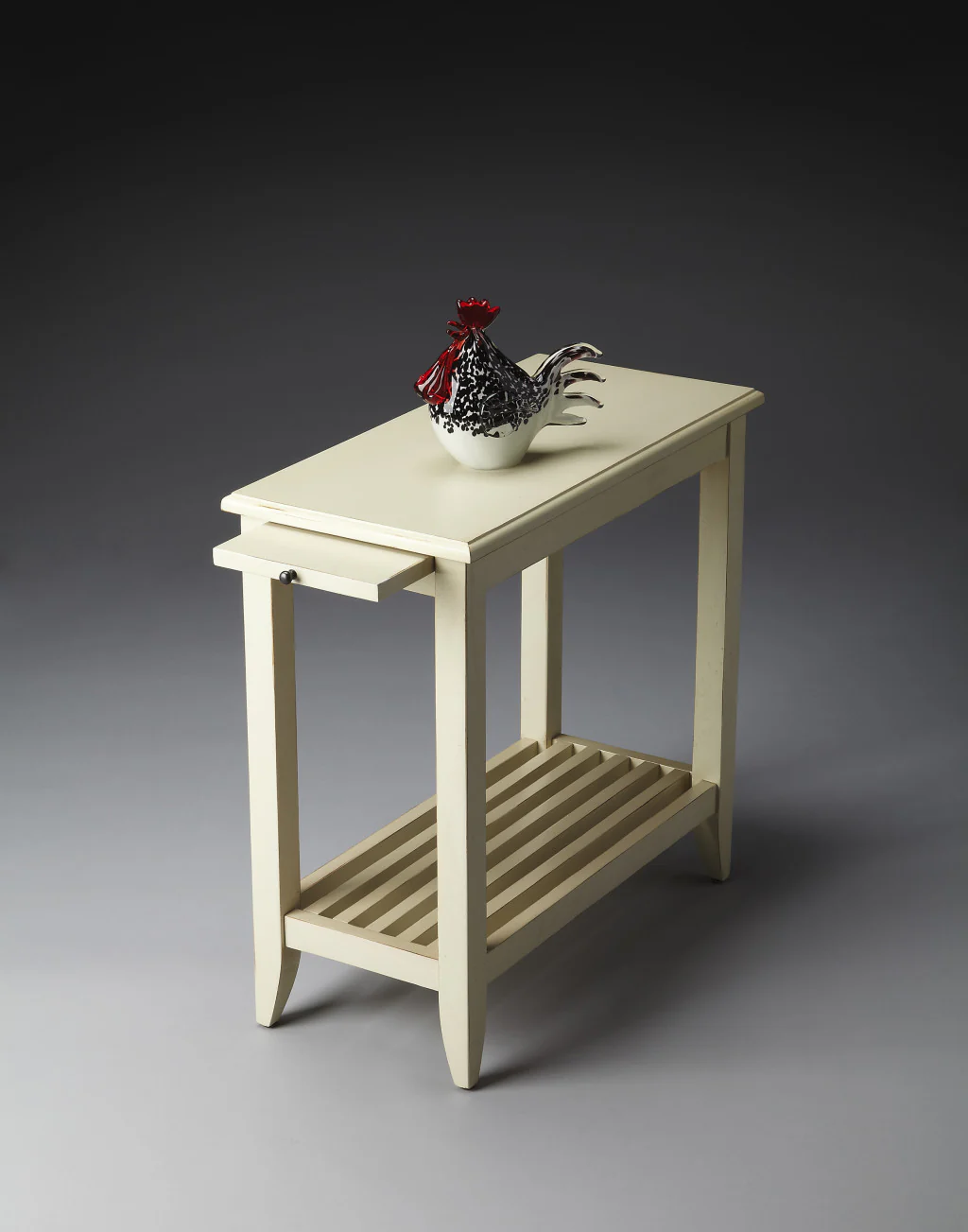 24" Cream White Rectangular End Table With Shelf By Homeroots - Image 4