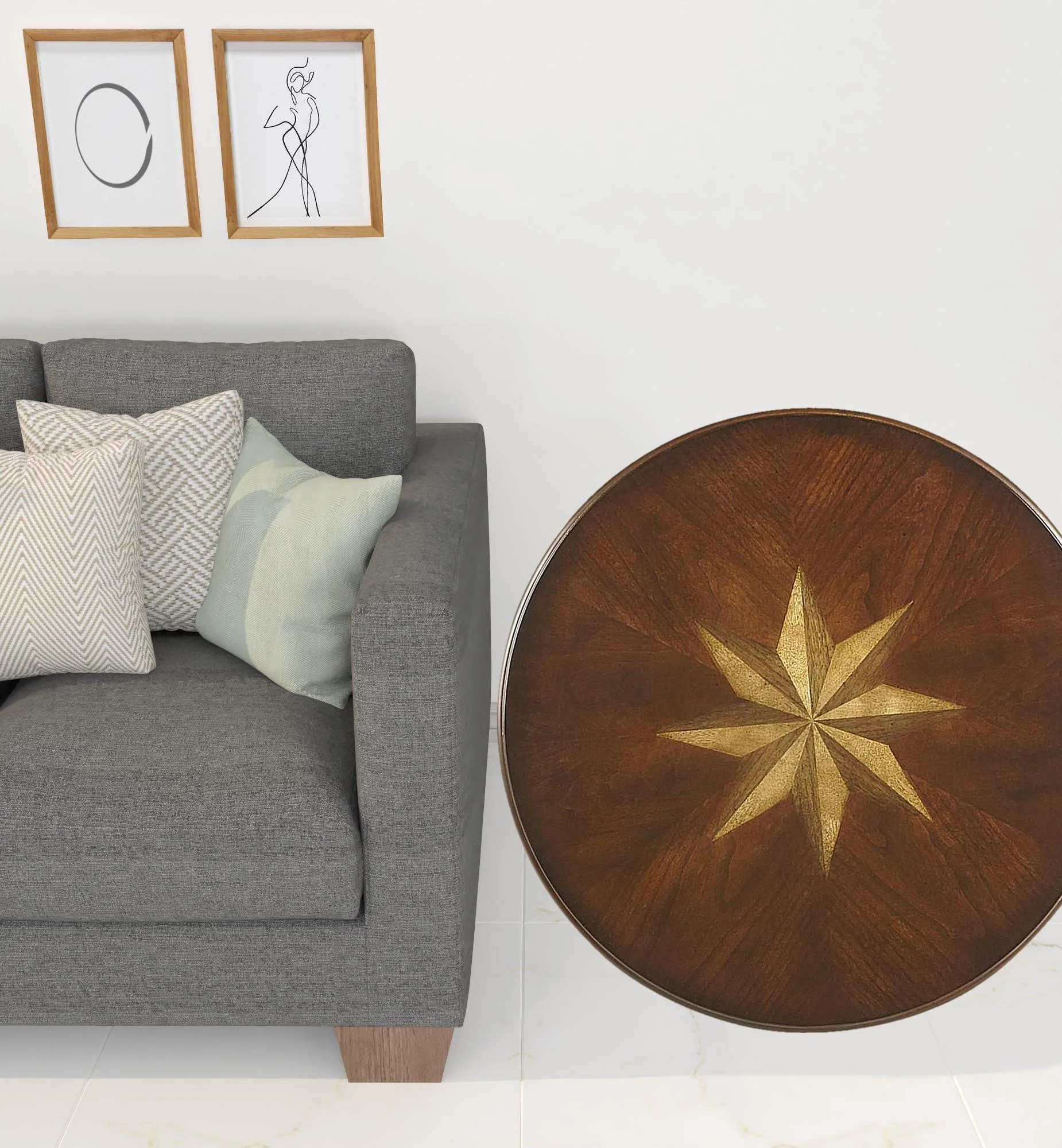 24" Dark Brown Mirrored Round End Table By Homeroots - Image 3