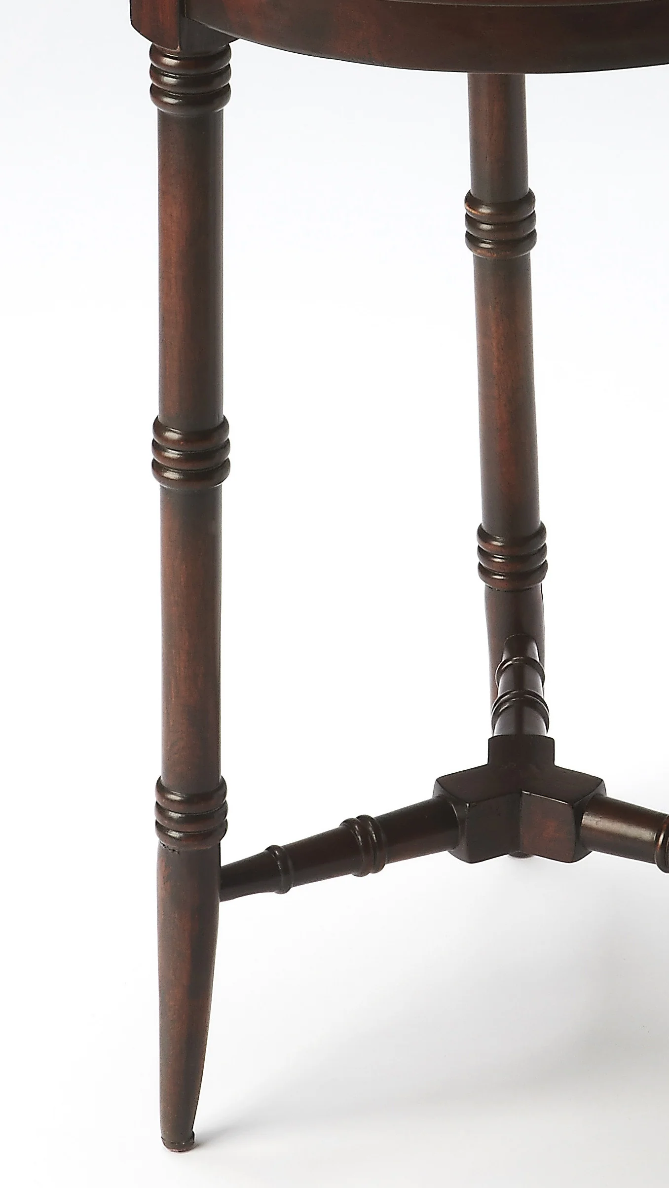 24" Dark Brown Mirrored Round End Table By Homeroots - Image 4