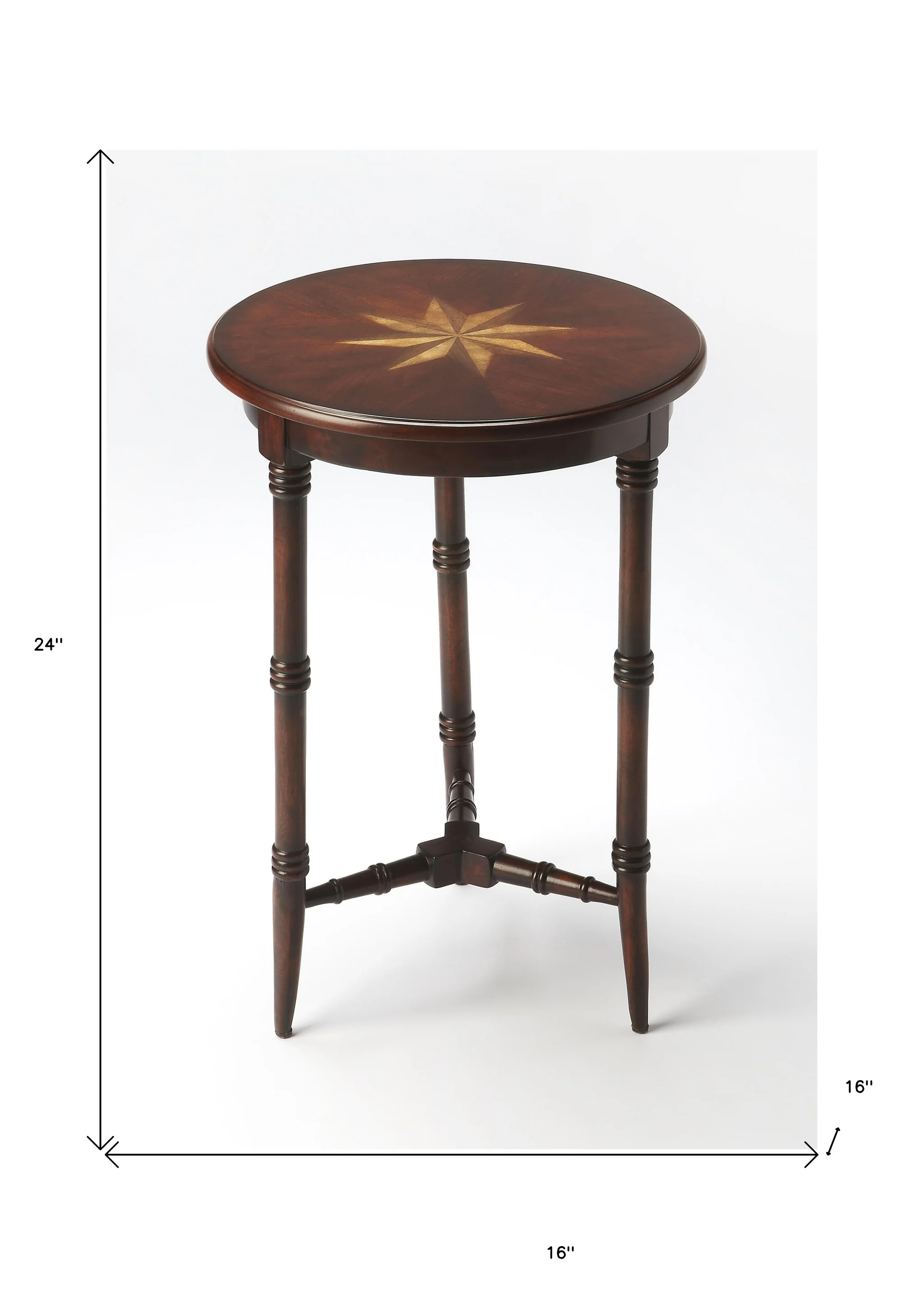 24" Dark Brown Mirrored Round End Table By Homeroots - Image 5