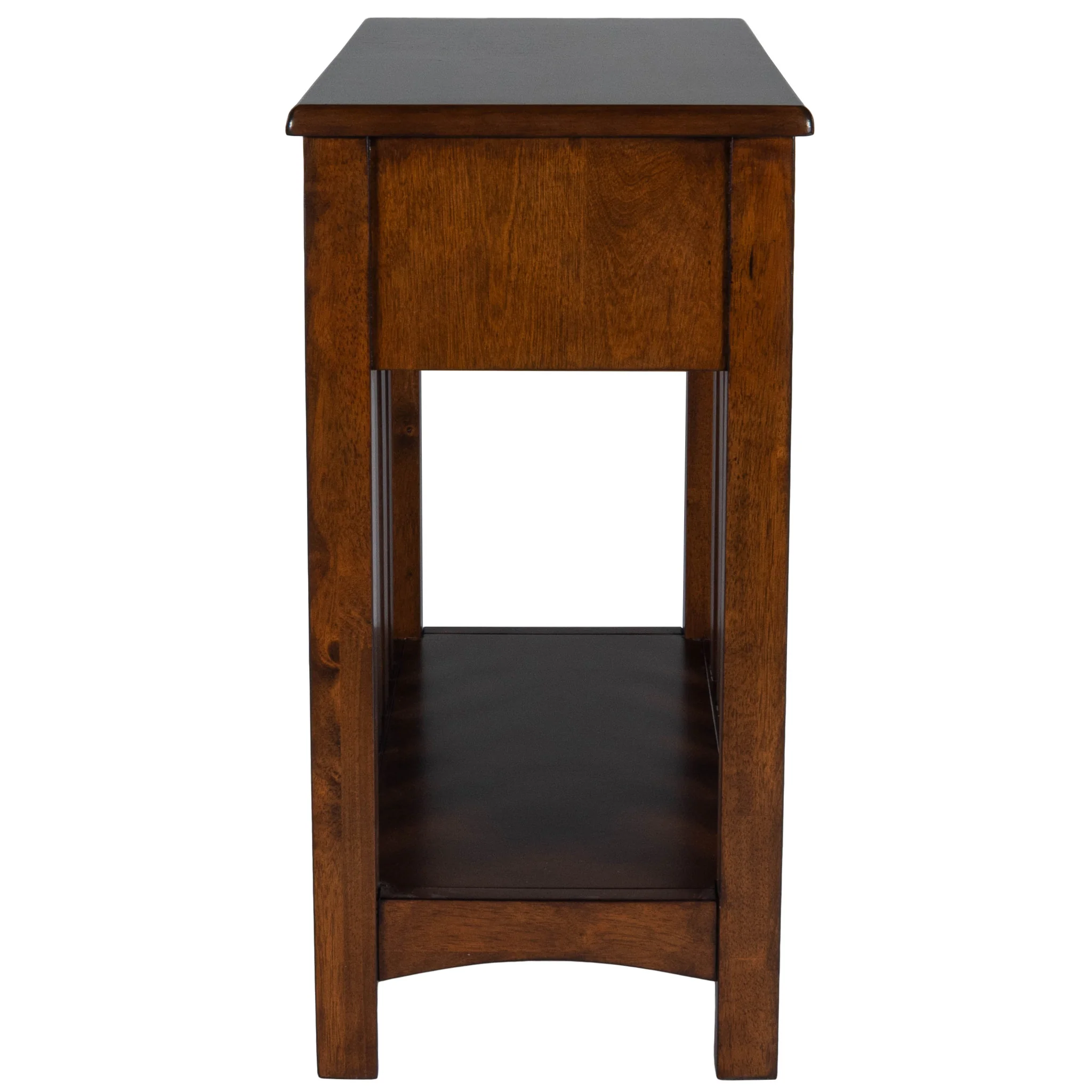 24" Dark Cherry Brown Rectangular End Table With Drawer And Shelf By Homeroots - Image 3