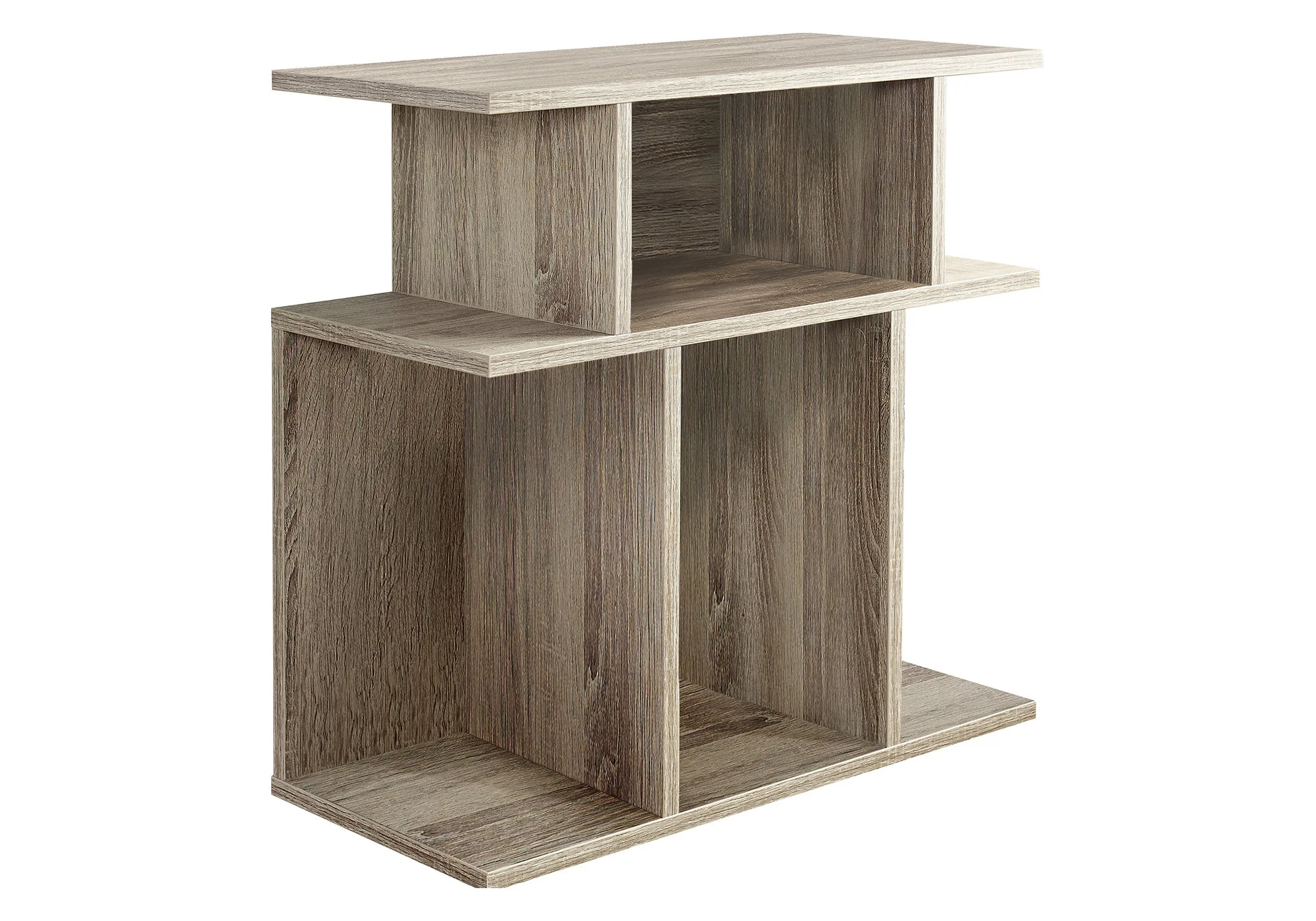24" Deep Taupe End Table With 6 By Homeroots - Image 2