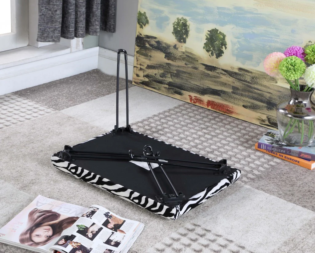 24" Faux Zebra Microfiber Folding Bench By Homeroots - Image 4