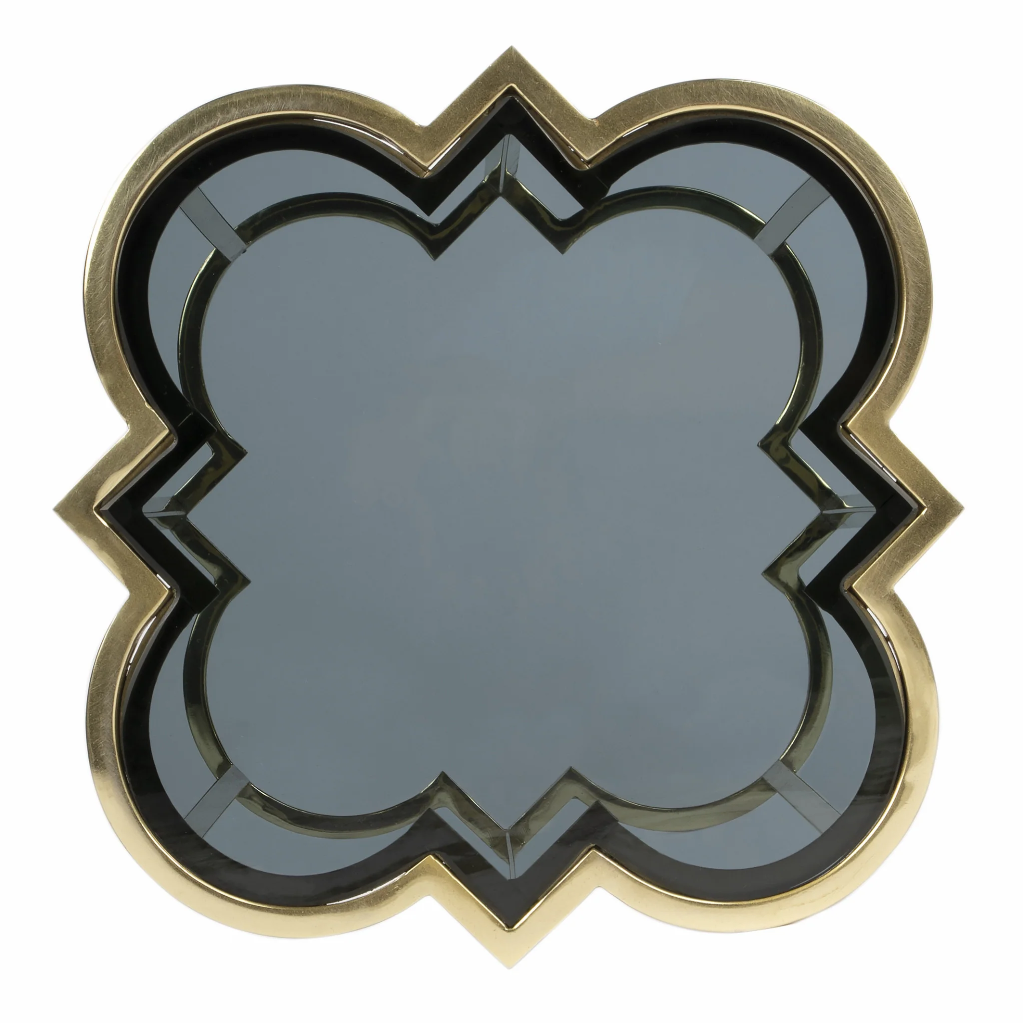 24" Gold And Black Glass Free Form End Table By Homeroots - Image 4