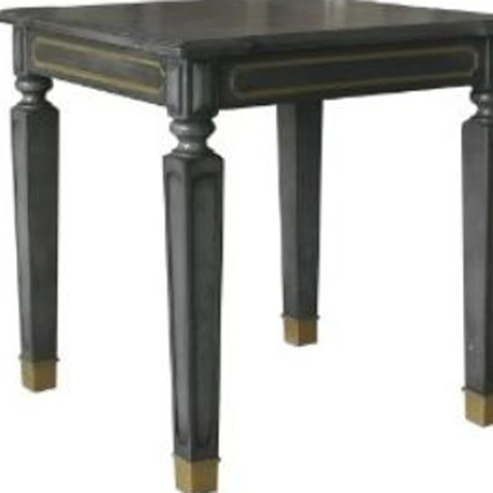 24" Gold And Tobacco Manufactured Wood Square End Table By Homeroots - Image 4