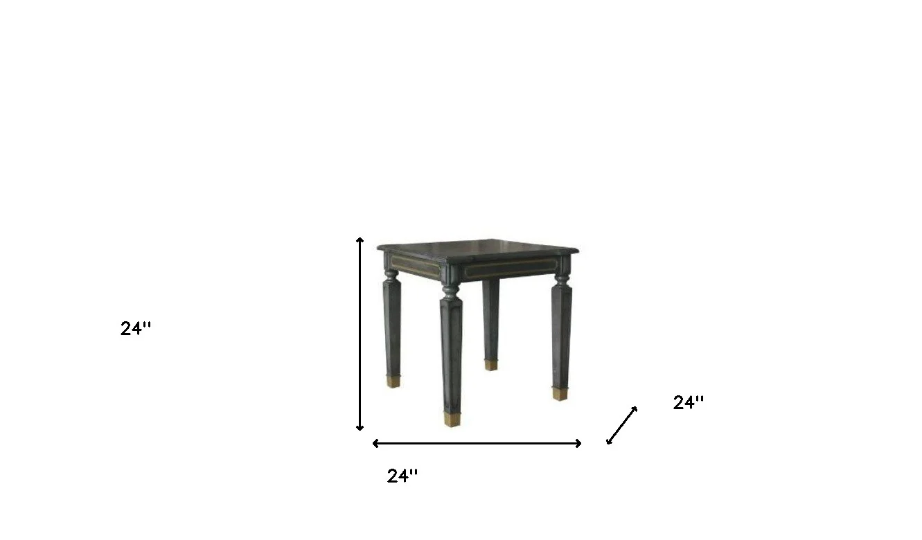 24" Gold And Tobacco Manufactured Wood Square End Table By Homeroots - Image 5