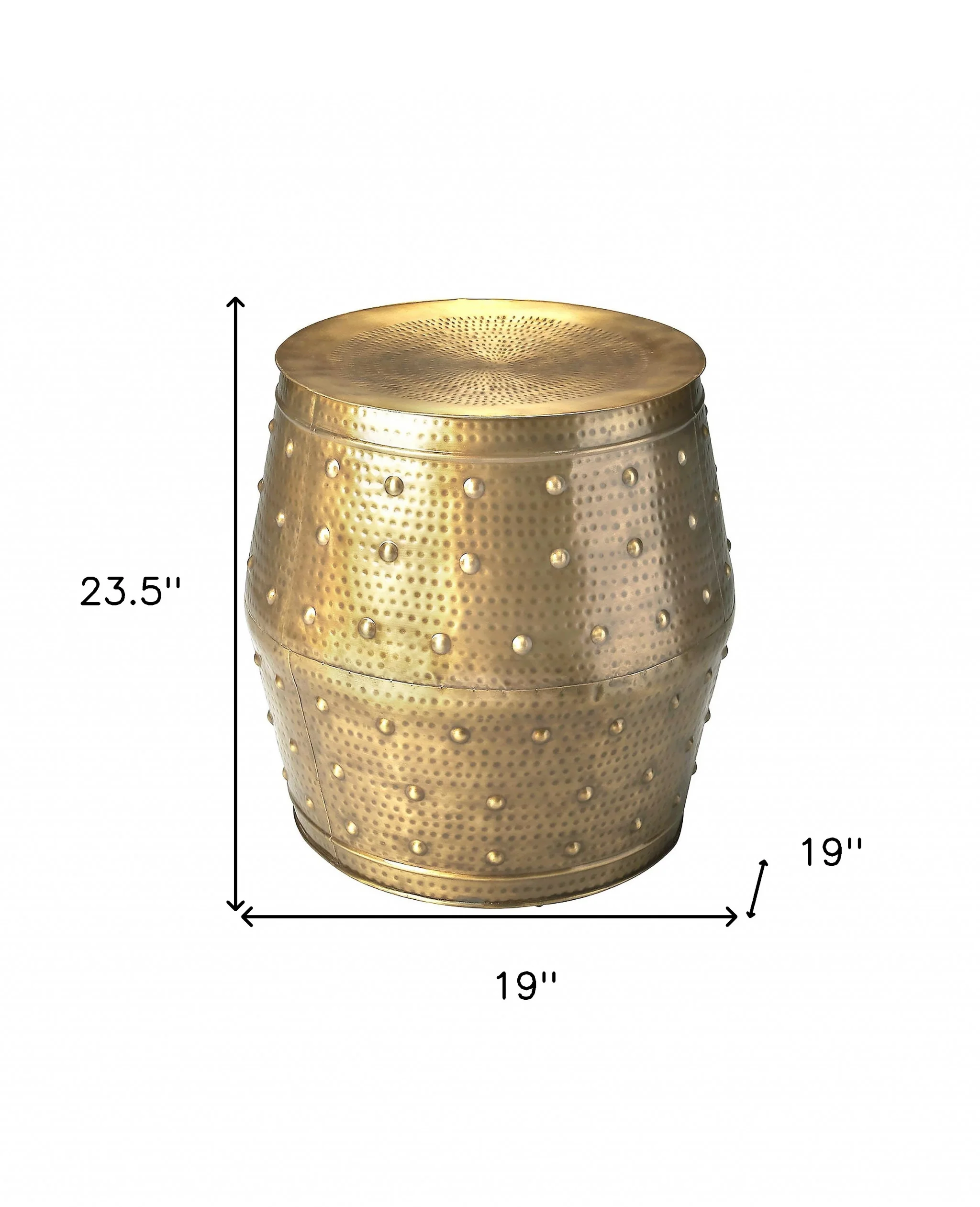 24" Gold Iron Round End Table By Homeroots - Image 5