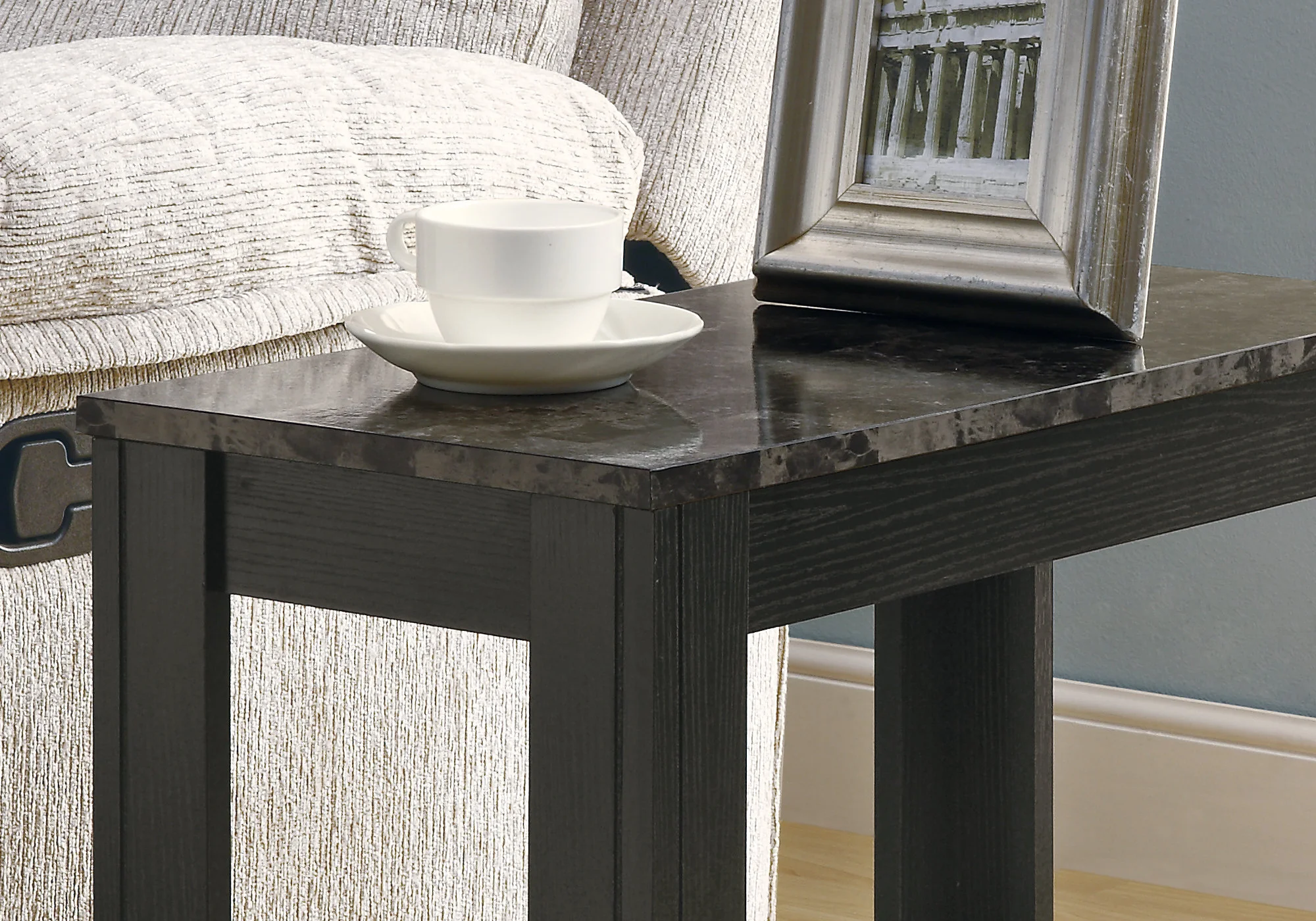 24" Gray And Black Console Table By Homeroots - Image 3